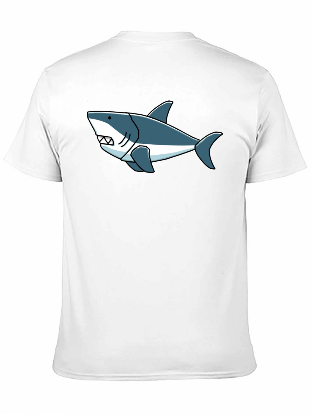 Shark Graphic Tee -  Cool Cartoon Design Black T-Shirt