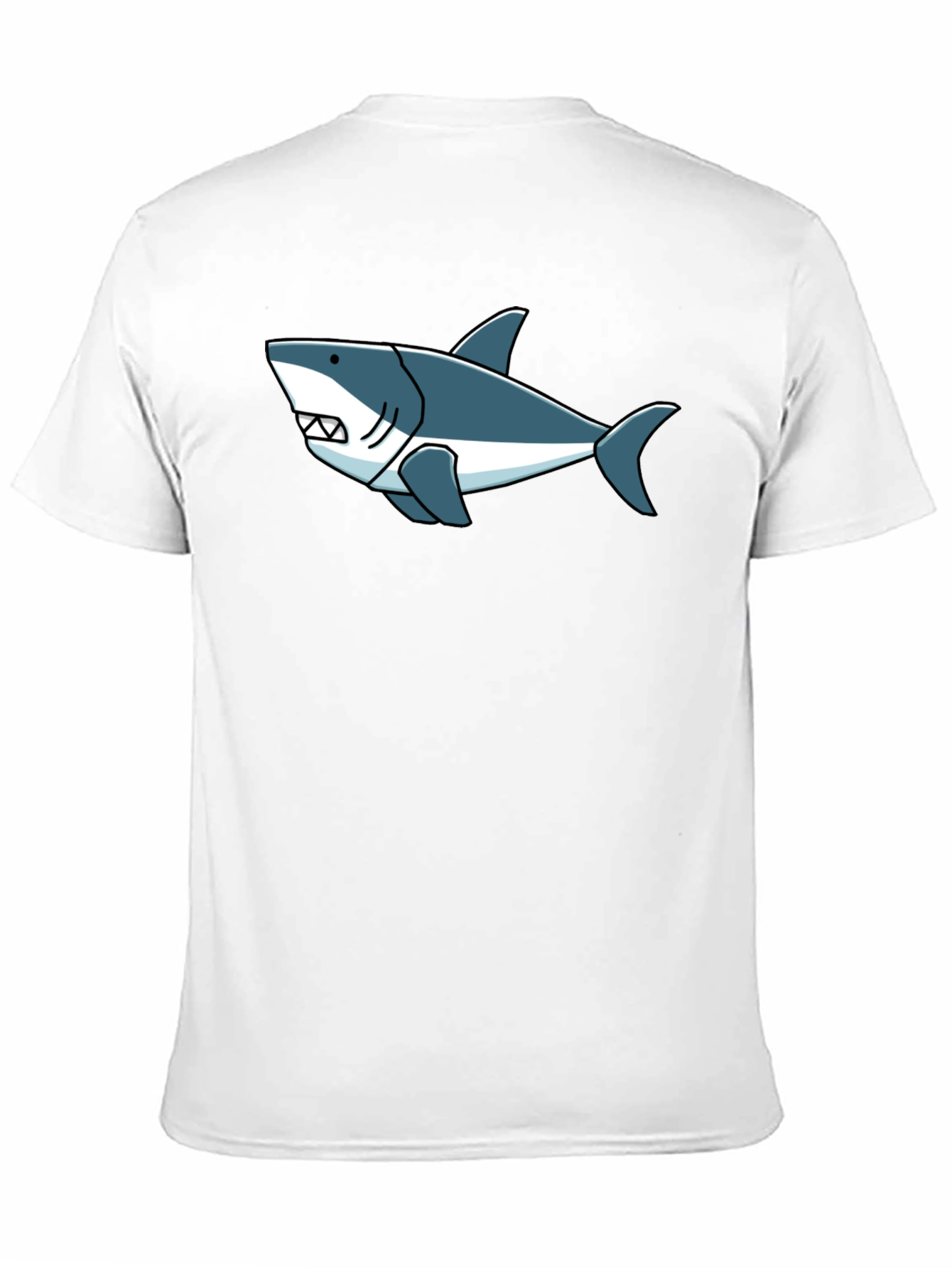 Shark Graphic Tee -  Cool Cartoon Design Black T-Shirt