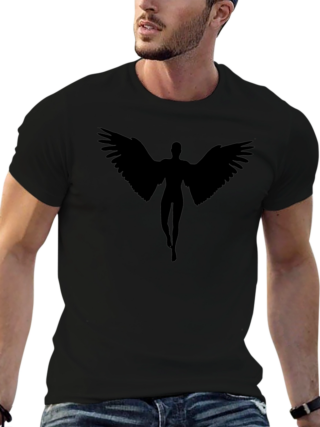 Angel Wings Graphic T-Shirt - Black