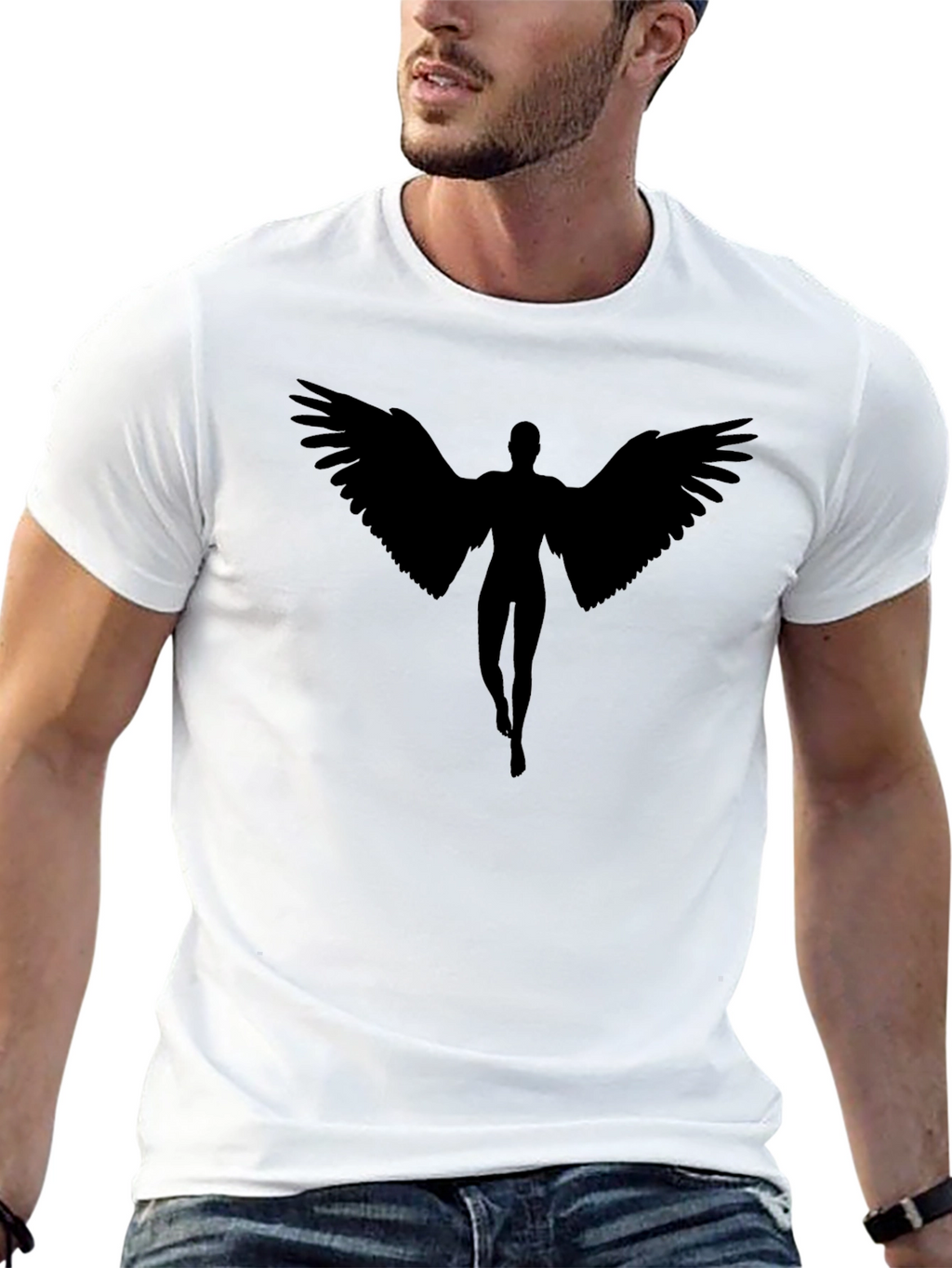 Angel Wings Graphic T-Shirt - Black