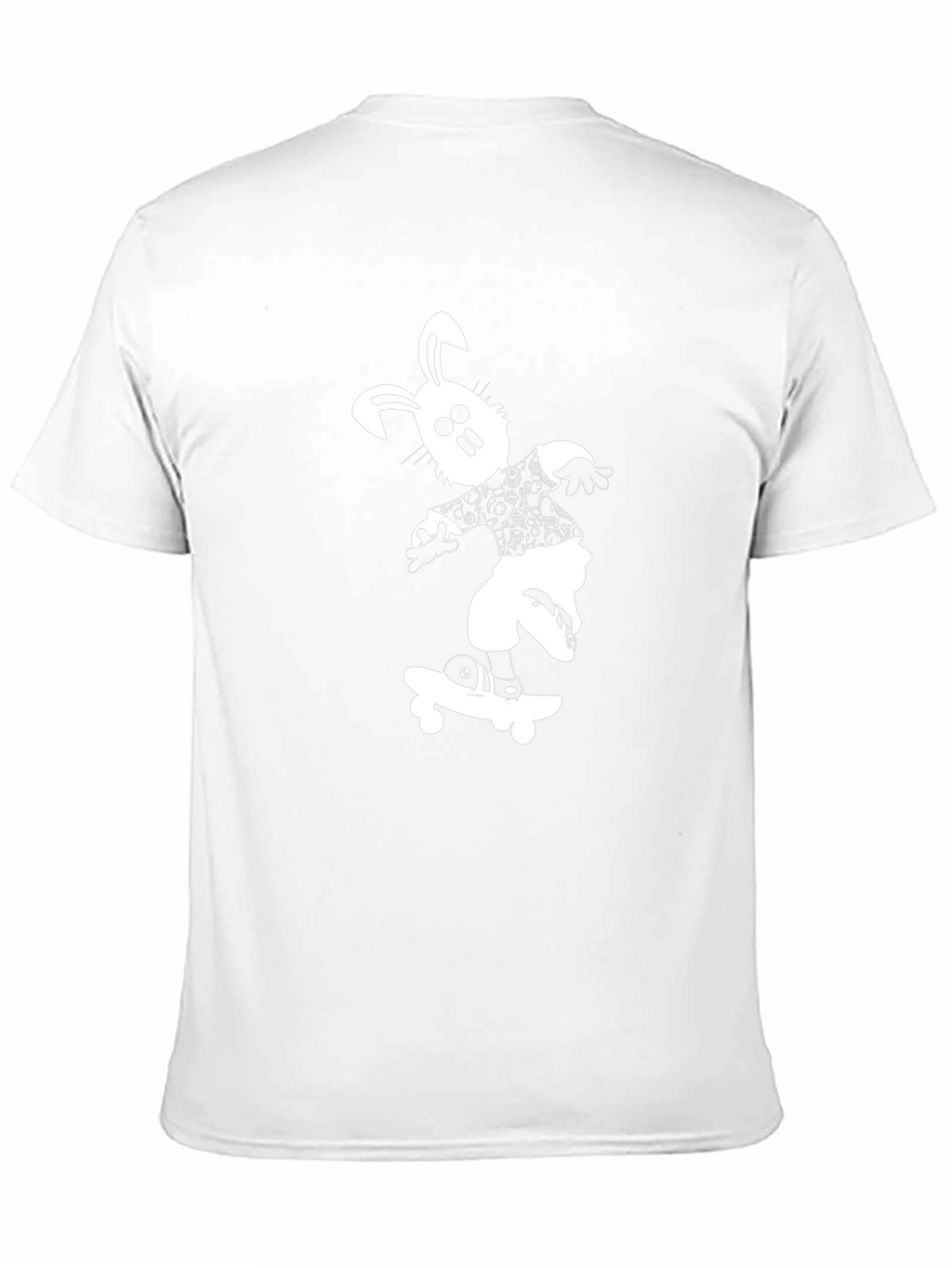 Cool Black T-Shirt with Skateboard Bunny Design