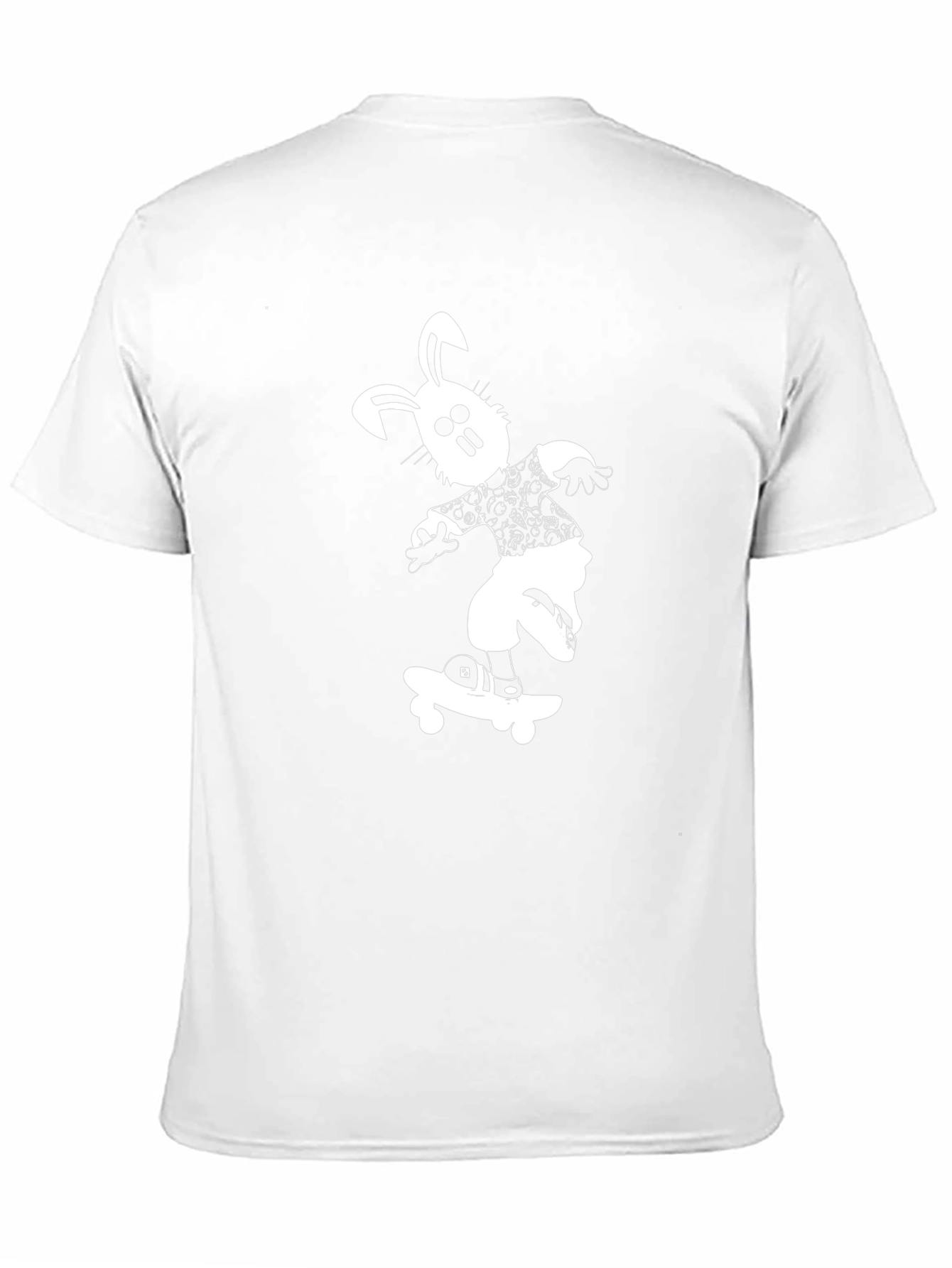 Cool Black T-Shirt with Skateboard Bunny Design