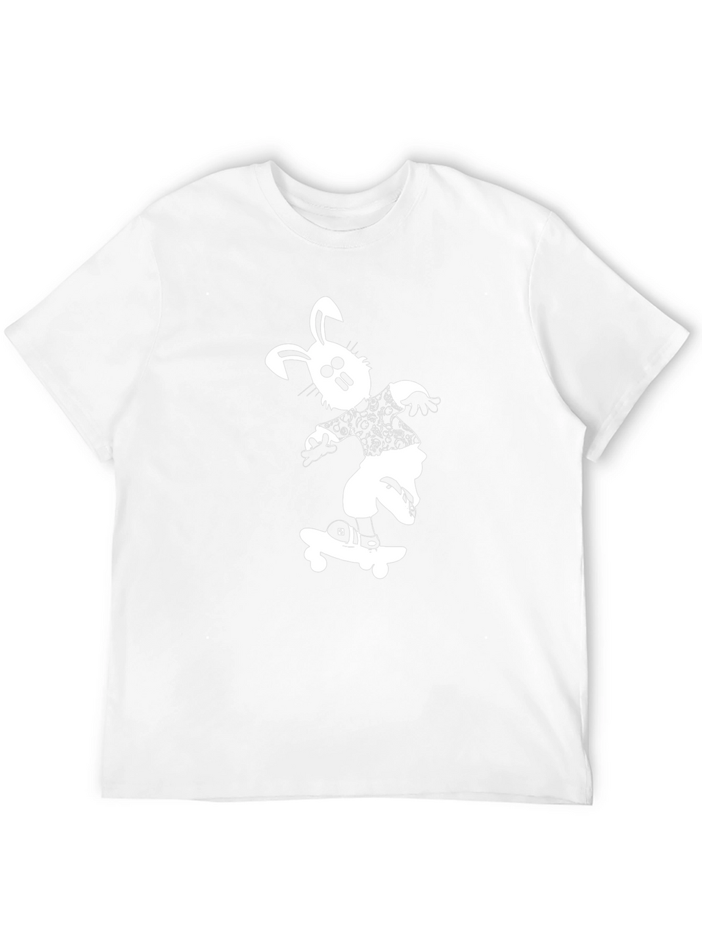 Cool Black T-Shirt with Skateboard Bunny Design