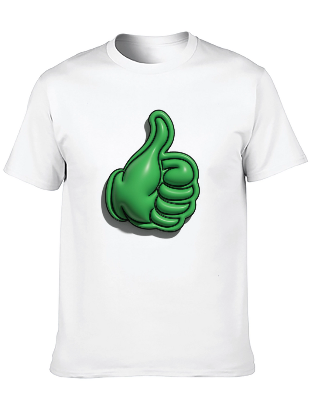 Green Thumbs Up Graphic Black T-Shirt