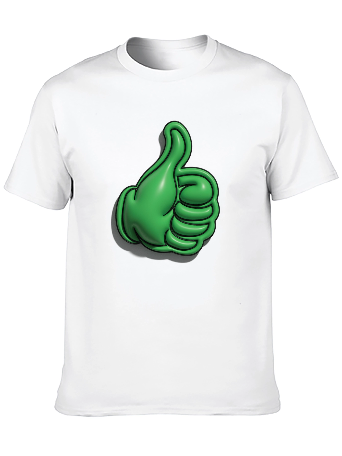 Green Thumbs Up Graphic Black T-Shirt
