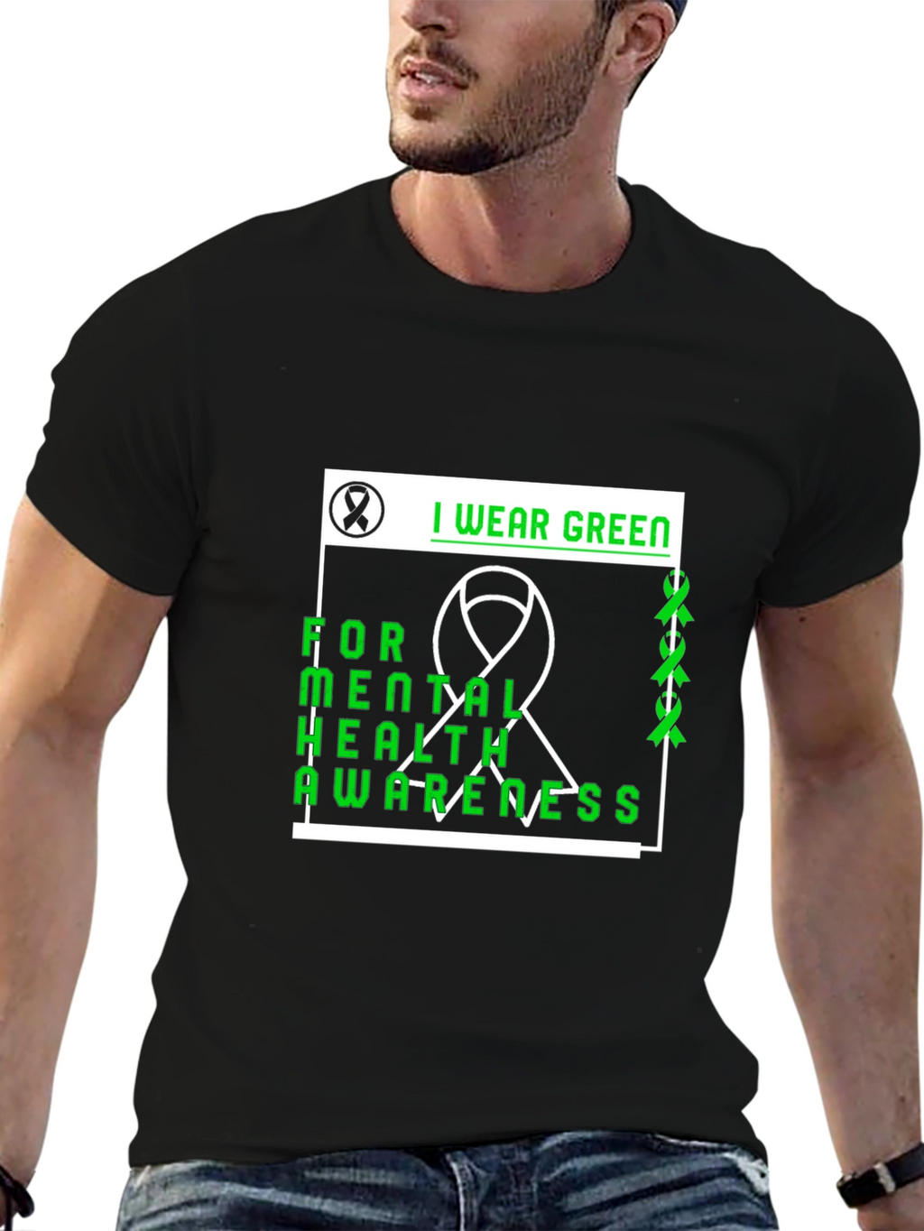 Mental Health Awareness Green Ribbon T-Shirt