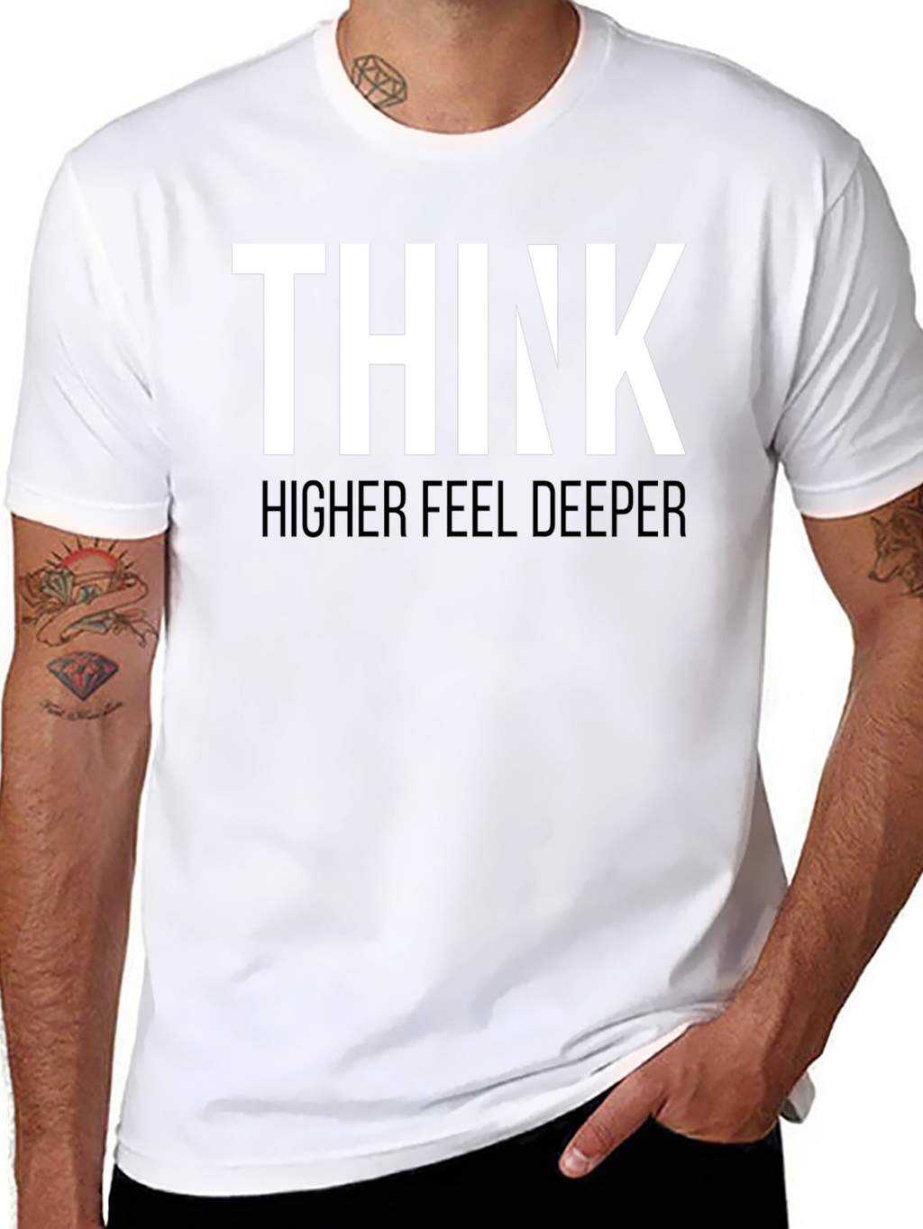 Think Higher Feel Deeper Graphic Tee