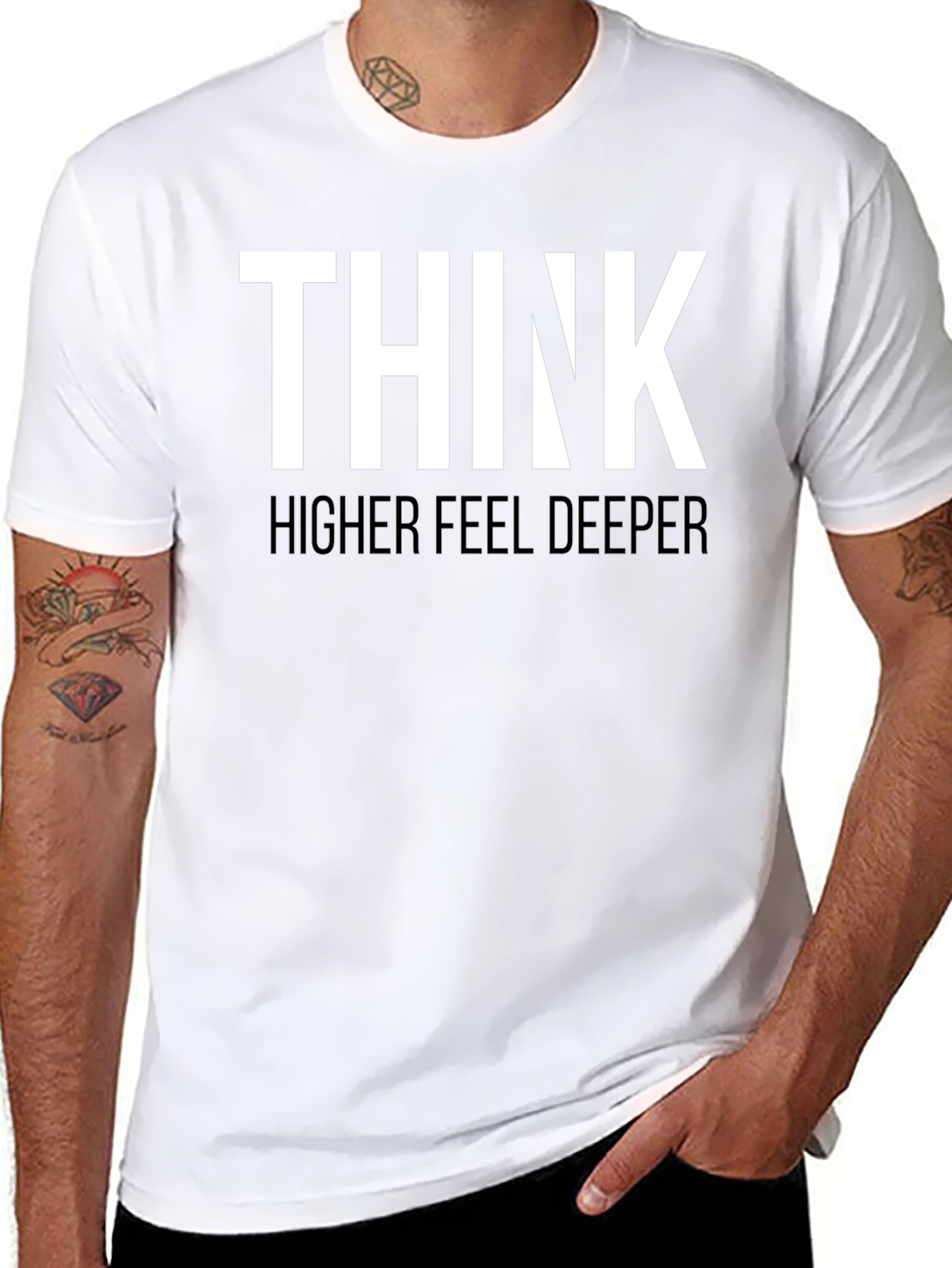 Think Higher Feel Deeper Graphic Tee
