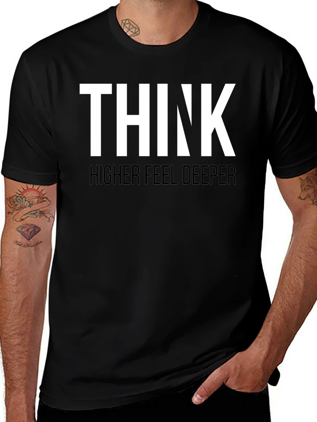Think Higher Feel Deeper Graphic Tee