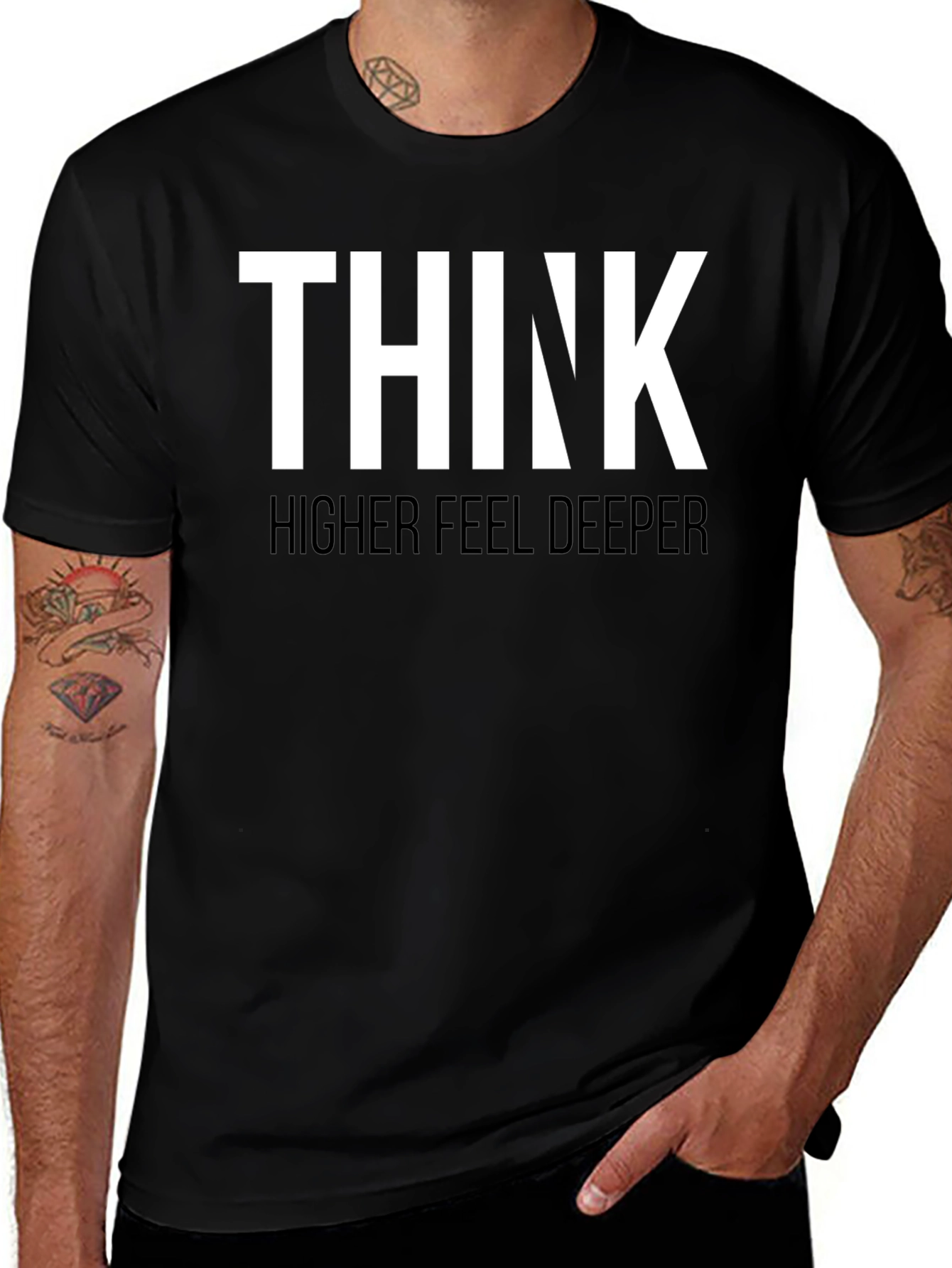 Think Higher Feel Deeper Graphic Tee