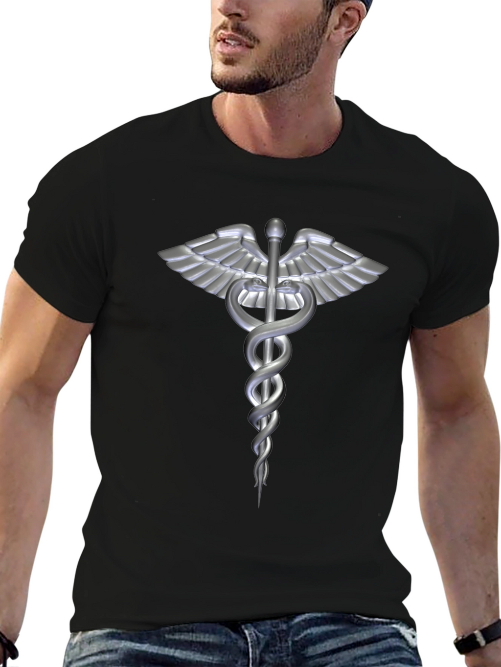 Caduceus Medical Symbol Graphic T-Shirt