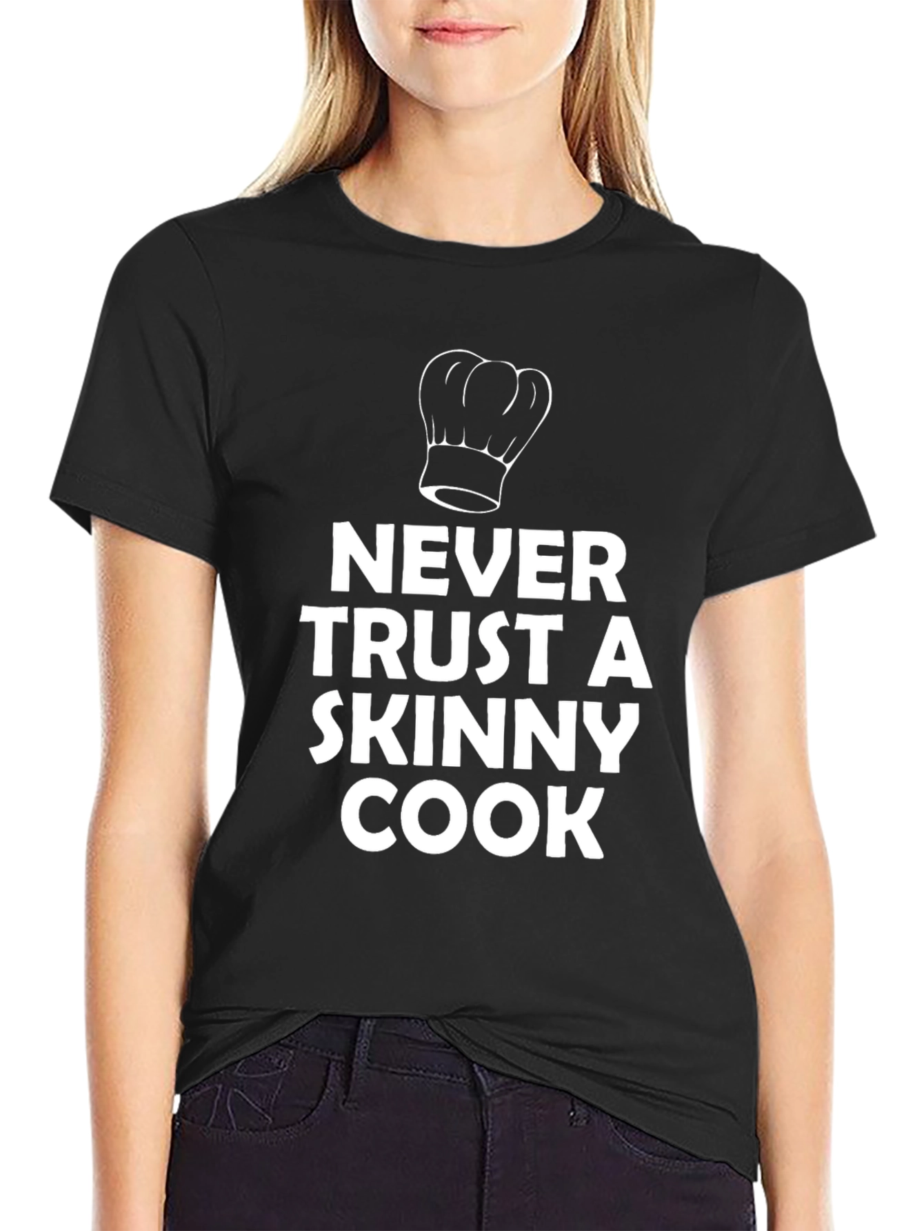 Never Trust a Skinny Cook T-Shirt - Funny Chef Tee