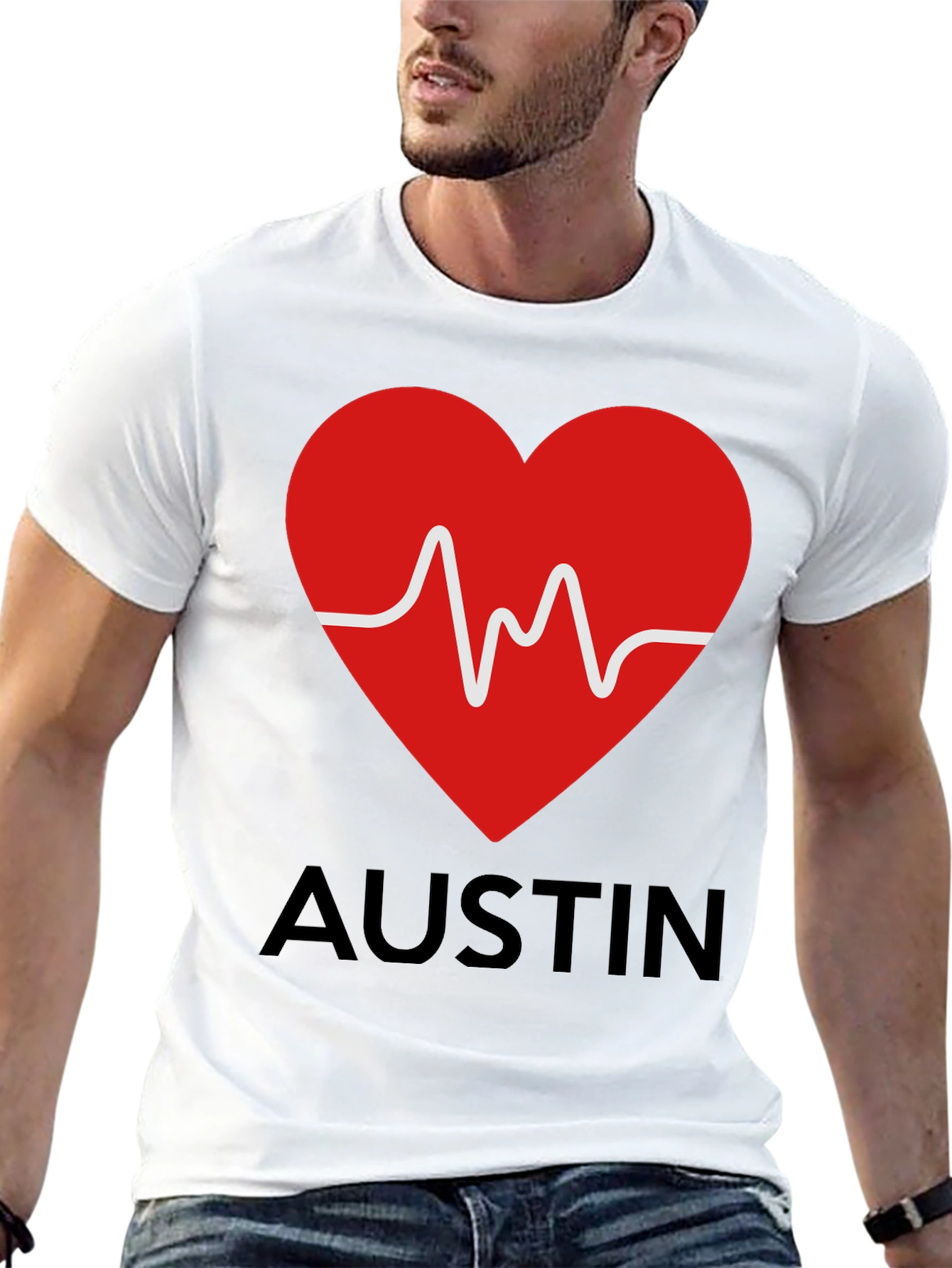 Austin Heartbeat T-Shirt - Stylish Graphic Tee