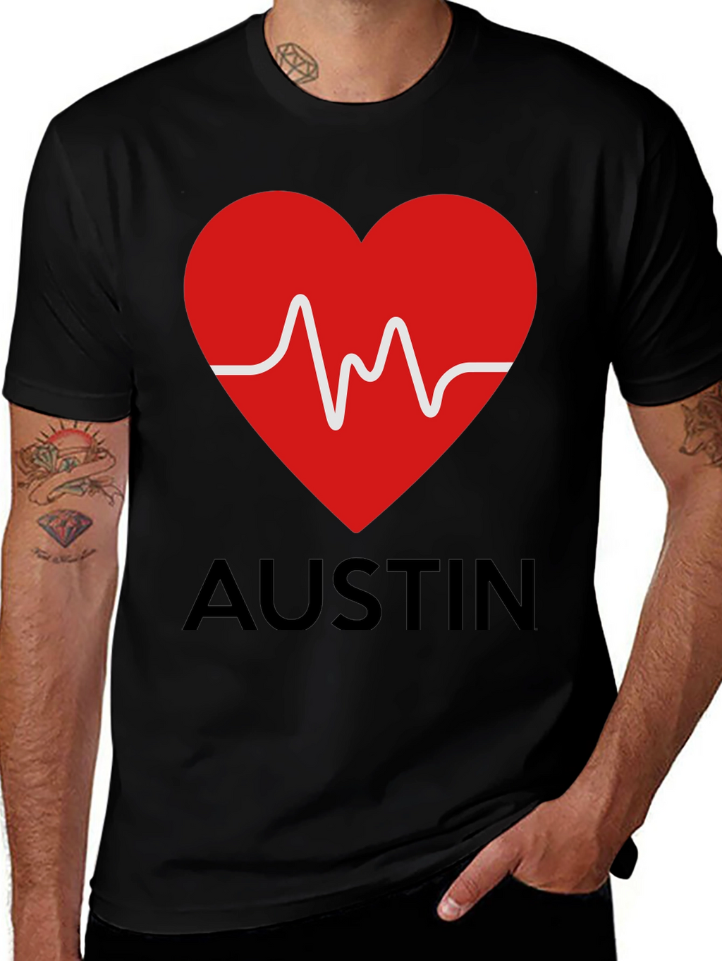 Austin Heartbeat T-Shirt - Stylish Graphic Tee