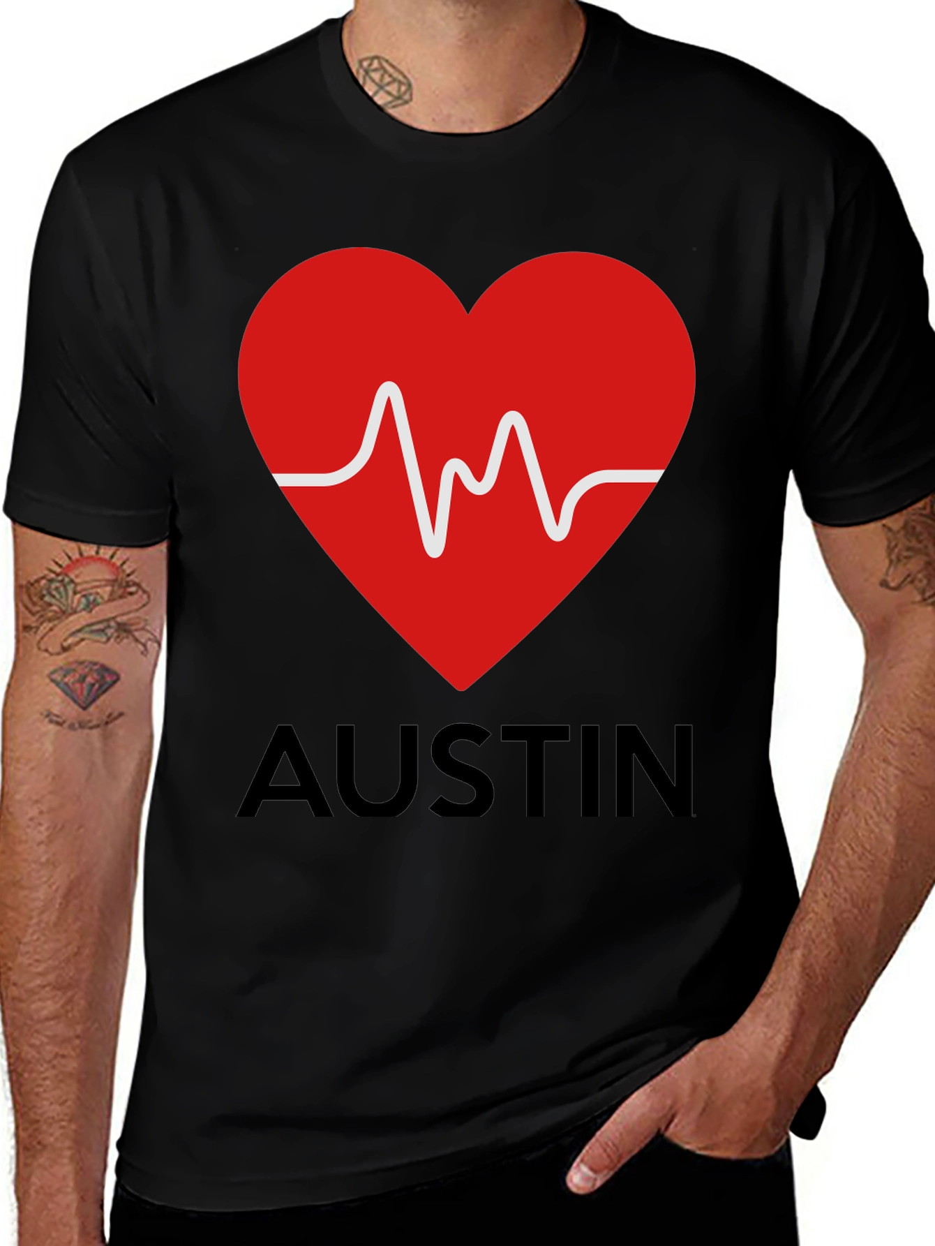 Austin Heartbeat T-Shirt - Stylish Graphic Tee