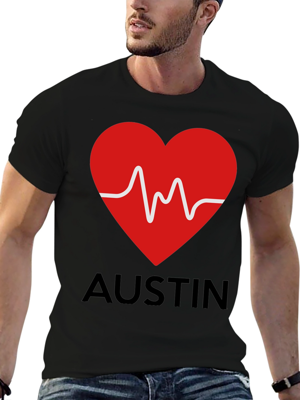 Austin Heartbeat T-Shirt - Stylish Graphic Tee