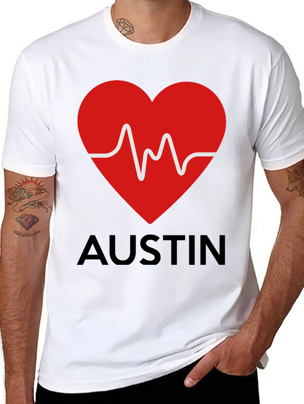 Austin Heartbeat T-Shirt - Stylish Graphic Tee