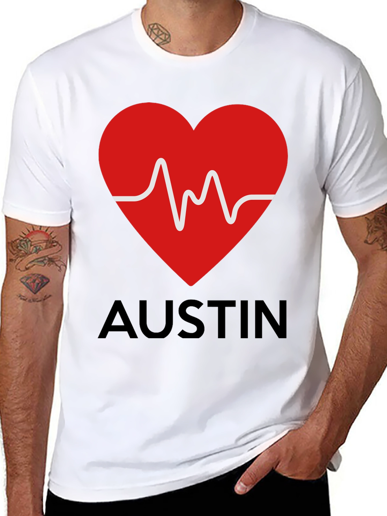 Austin Heartbeat T-Shirt - Stylish Graphic Tee