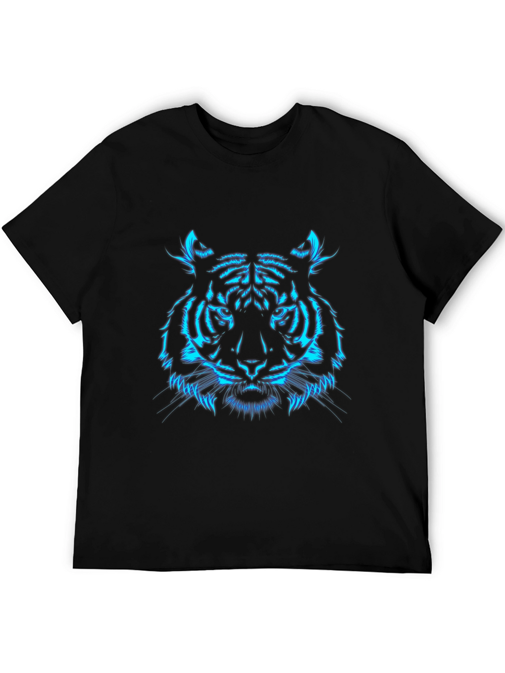 Neon Tiger Graphic T-Shirt - Mens Black Tee