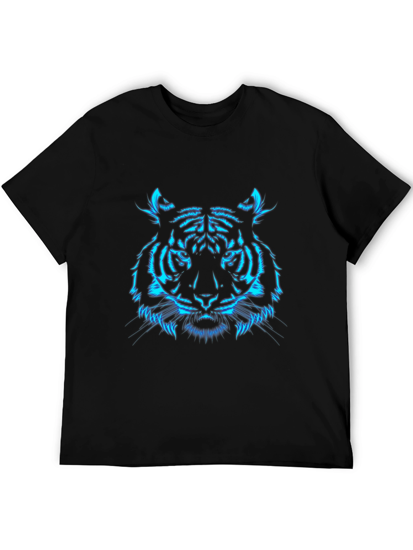 Neon Tiger Graphic T-Shirt - Mens Black Tee