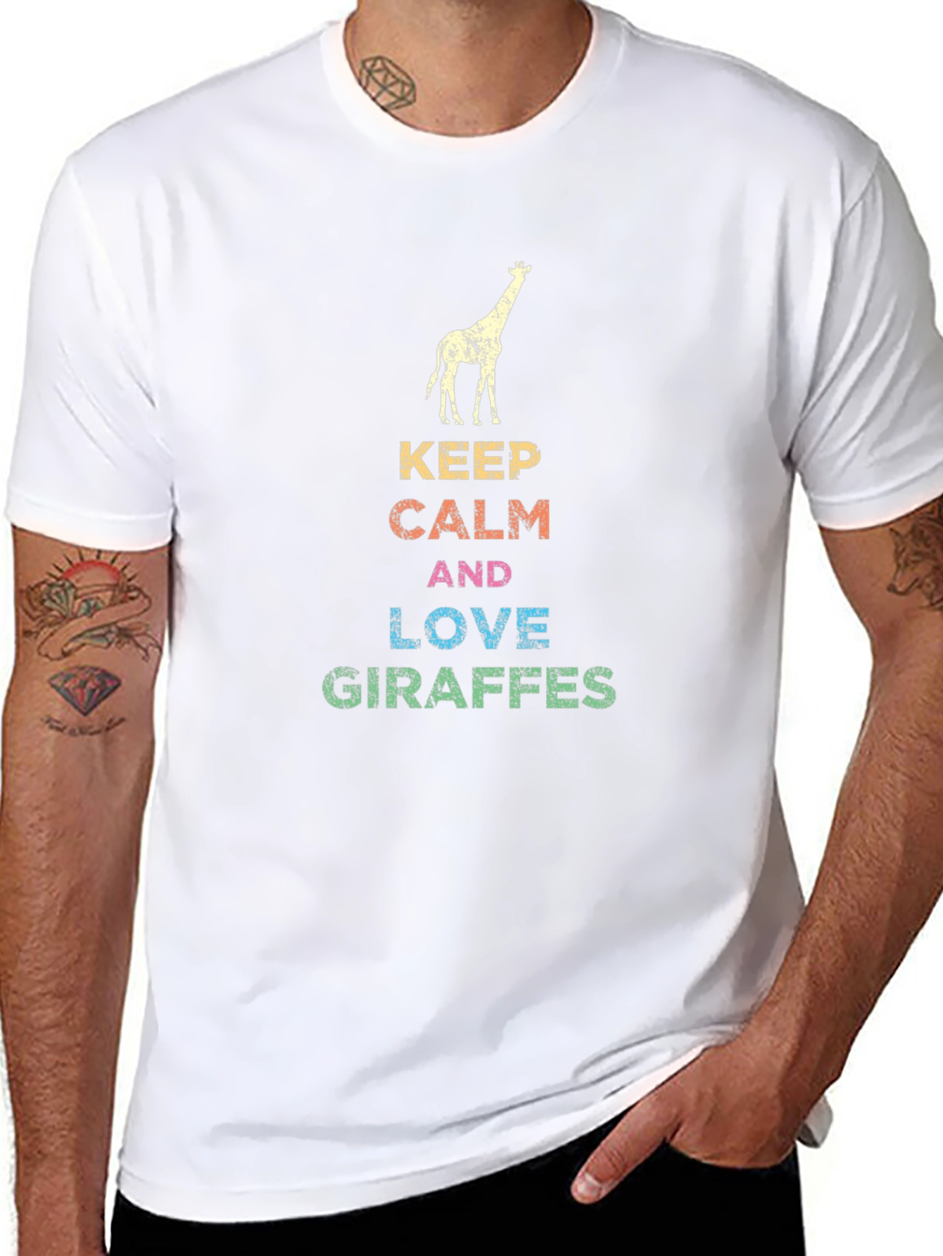 Keep Calm & Love Giraffes Graphic T-Shirt