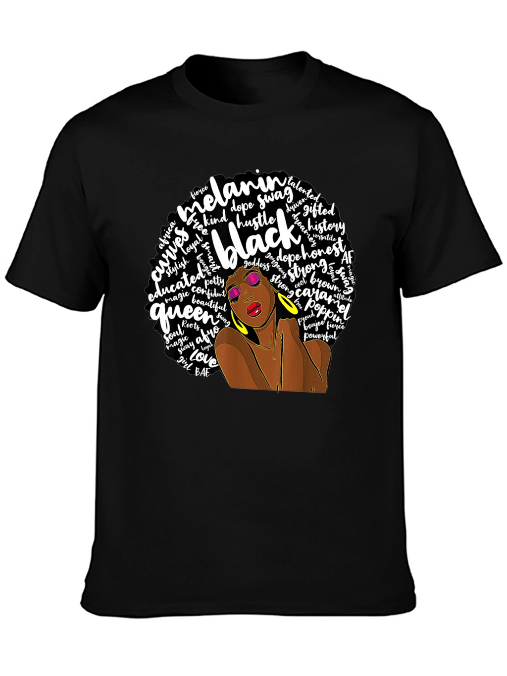 Melanin Black Queen Afro T-Shirt