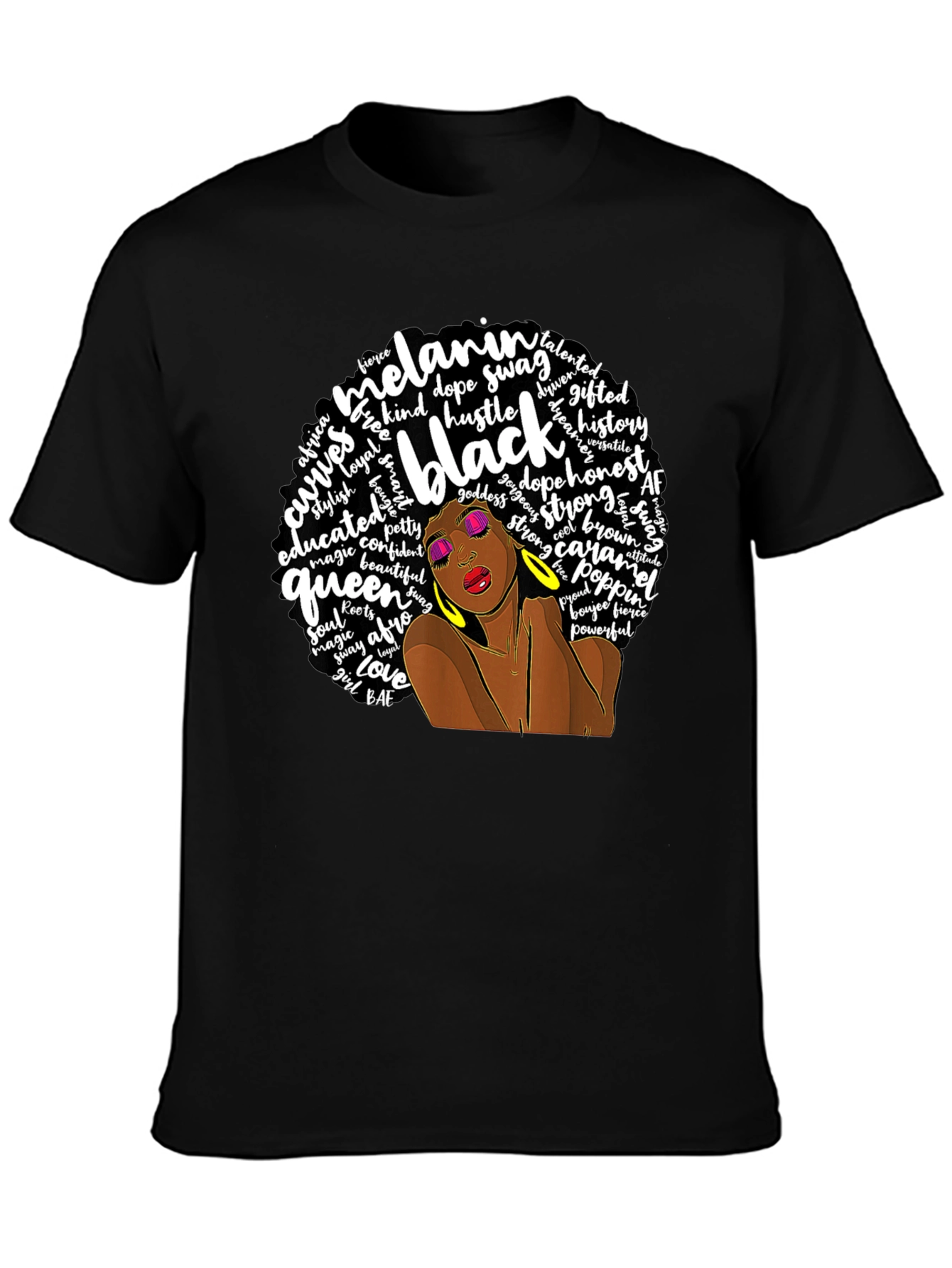 Melanin Black Queen Afro T-Shirt