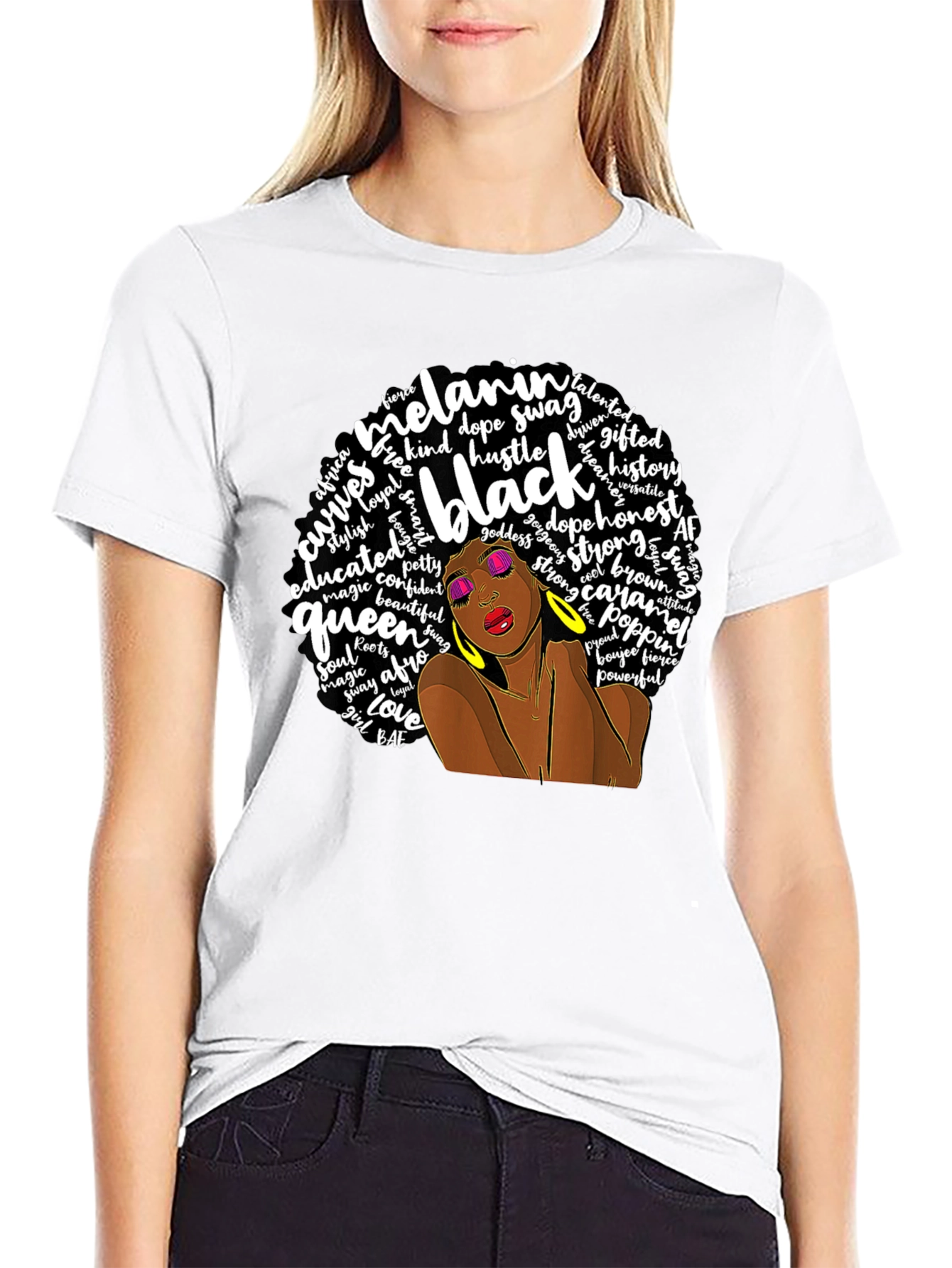 Melanin Black Queen Afro T-Shirt