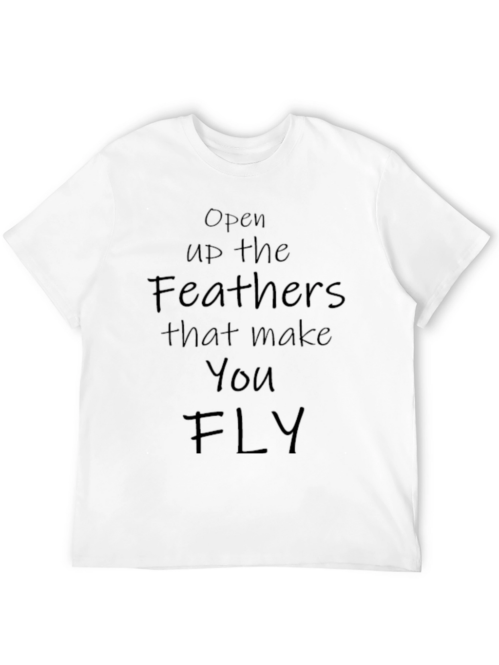 Open Up the Feathers Mens Black Graphic T-Shirt