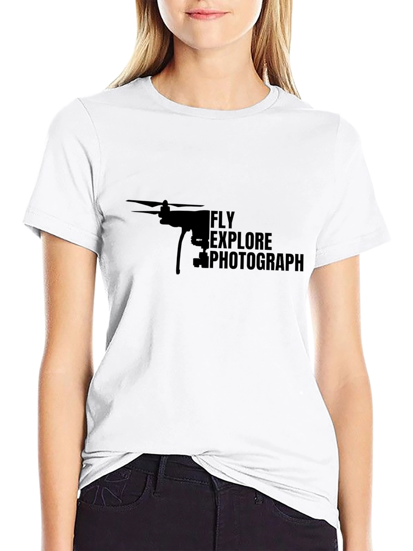 Fly Explore Photograph Drone Graphic T-Shirt