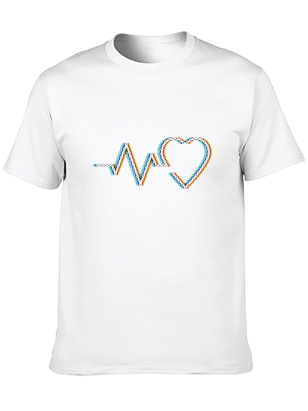 Heartbeat Chain Graphic T-Shirt - Modern Style