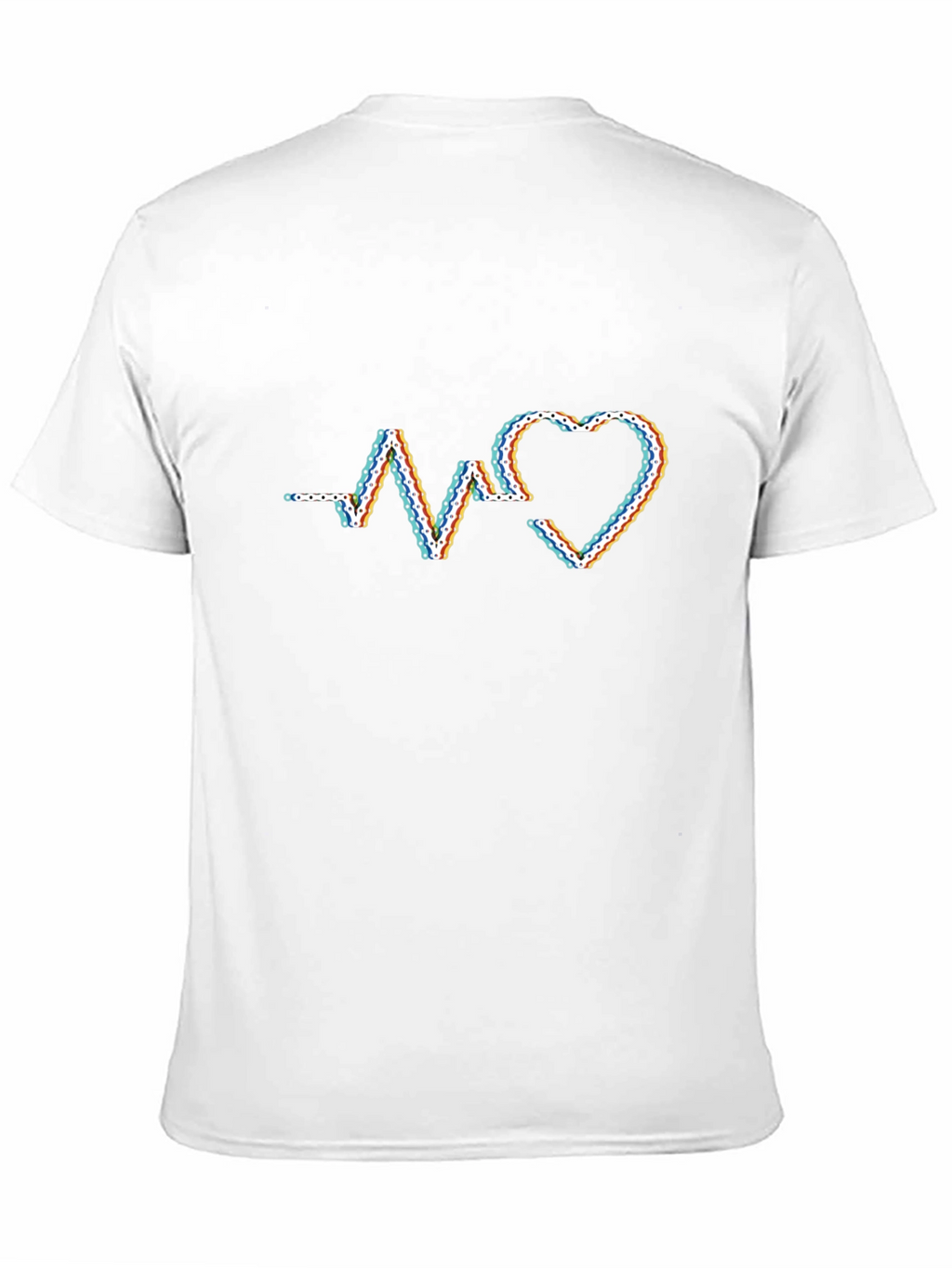 Heartbeat Chain Graphic T-Shirt - Modern Style