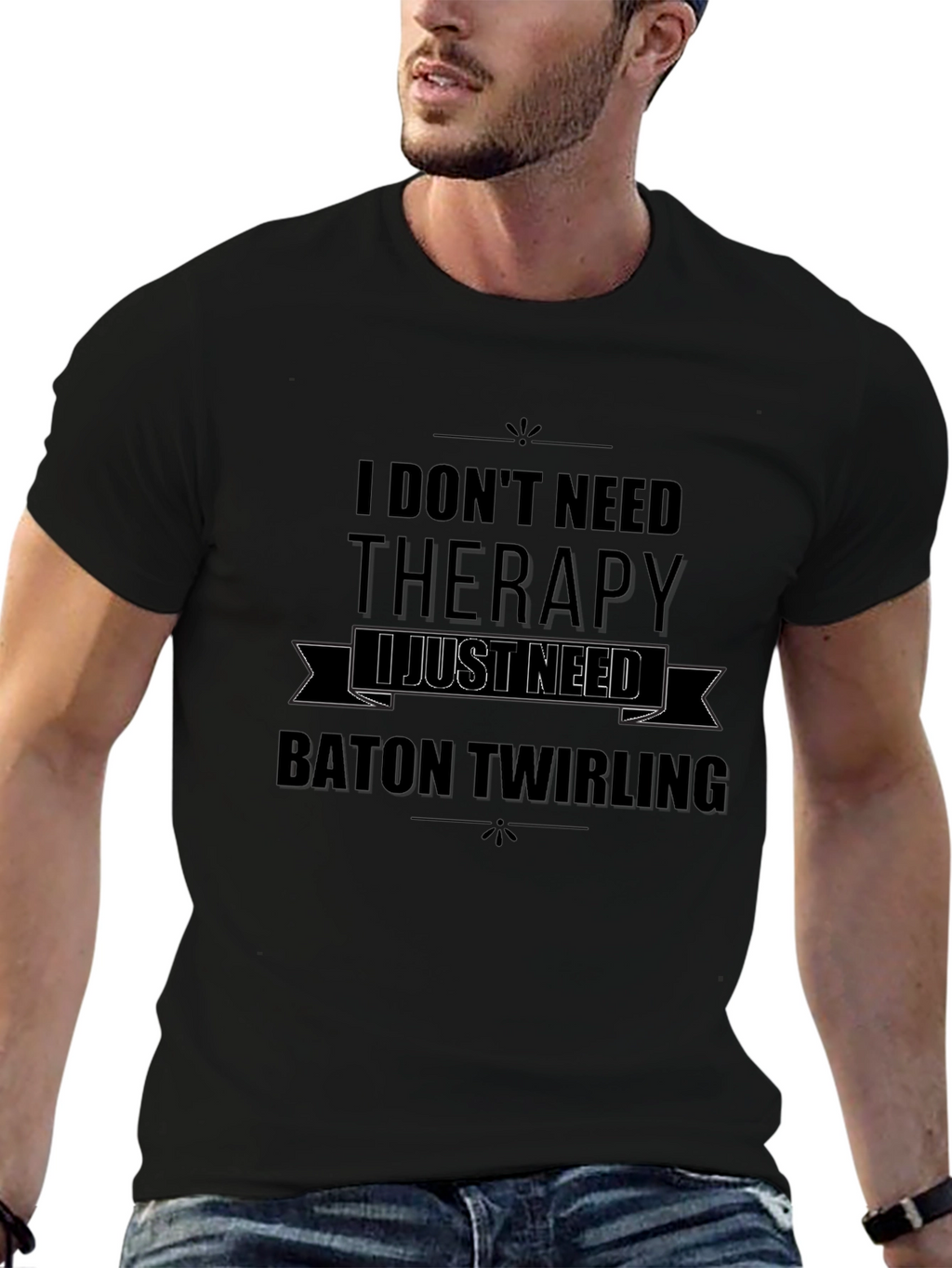 Baton Twirling Therapy T-Shirt - Black