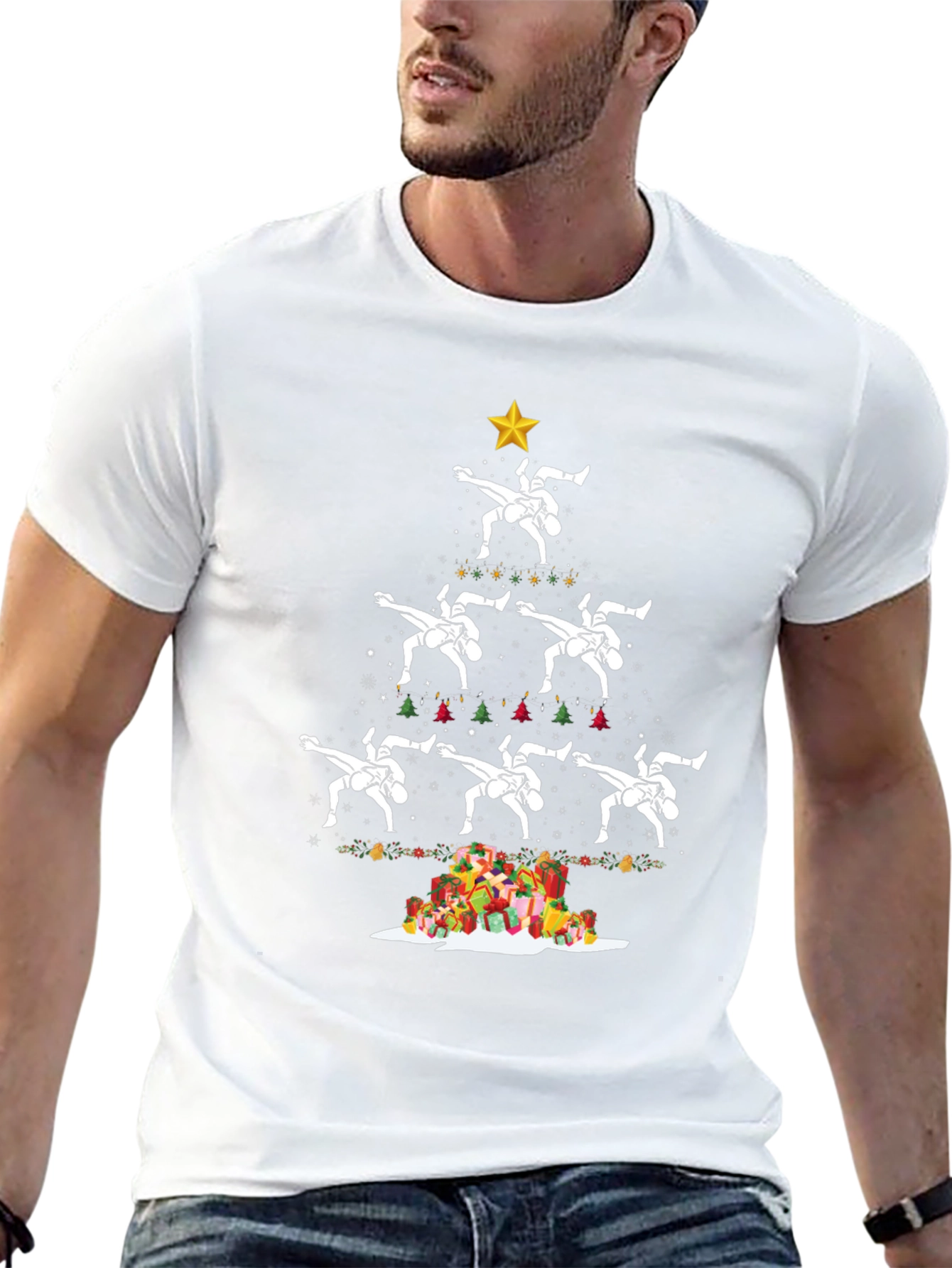 Wrestling Christmas Tree T-Shirt