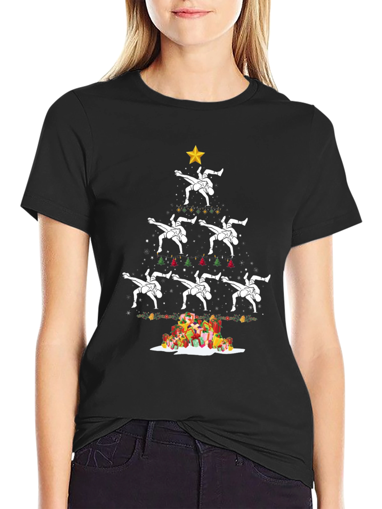 Wrestling Christmas Tree T-Shirt