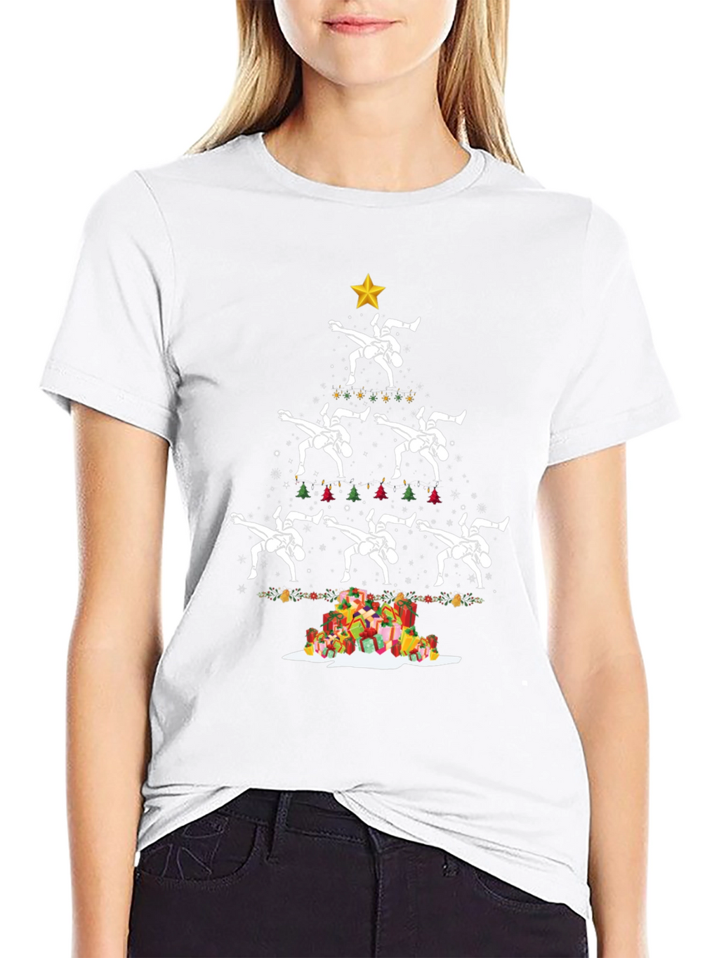 Wrestling Christmas Tree T-Shirt