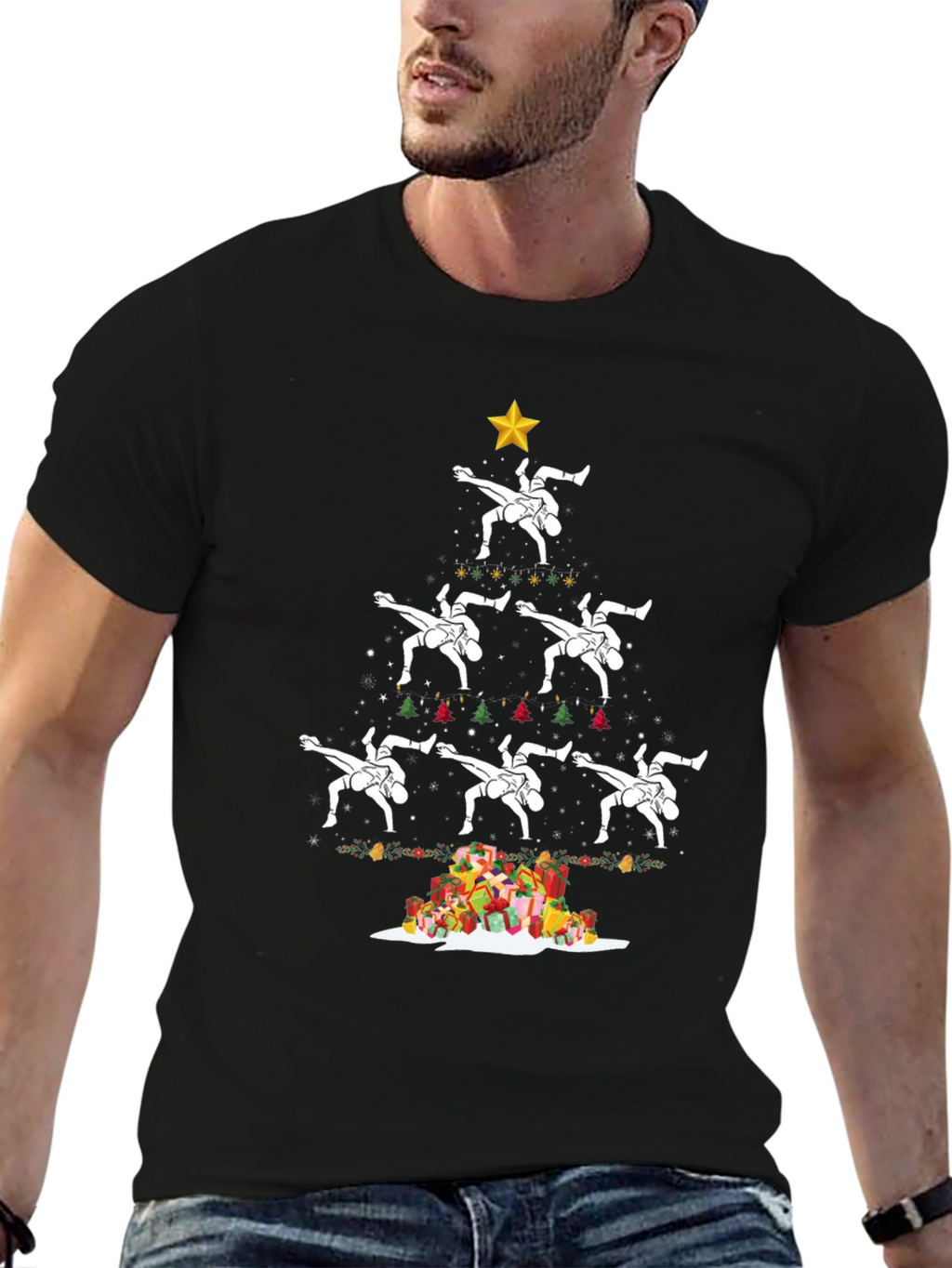 Wrestling Christmas Tree T-Shirt
