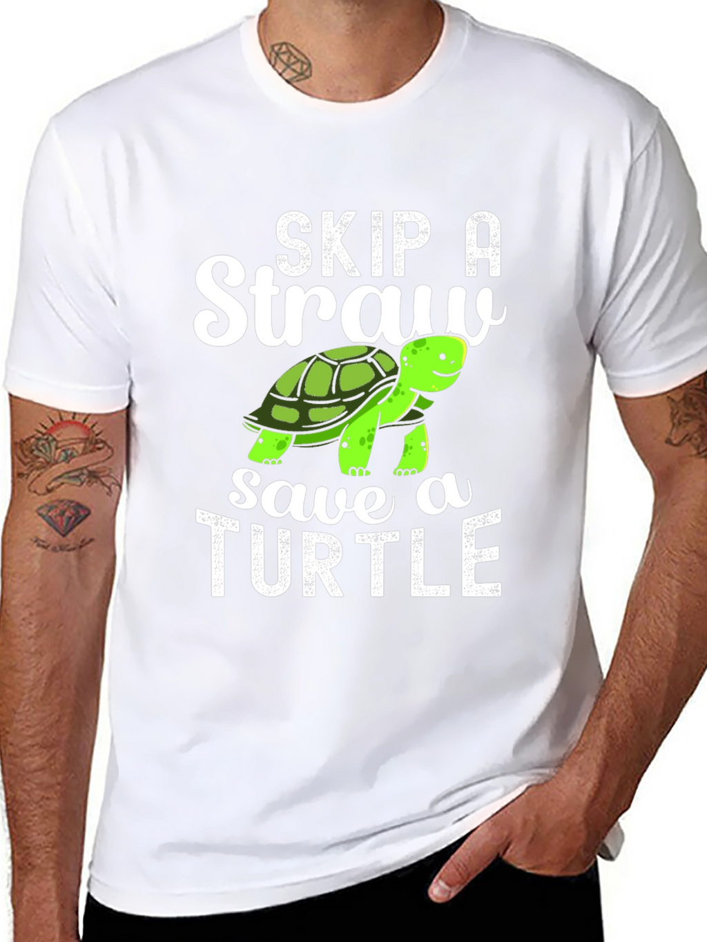 Skip A Straw Save A Turtle Graphic T-Shirt