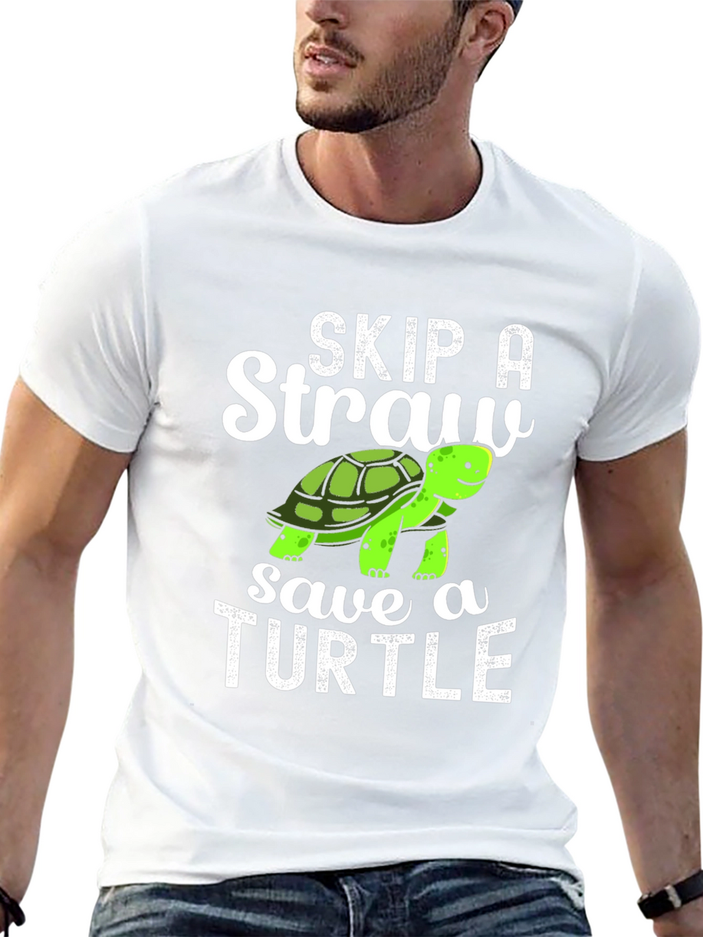 Skip A Straw Save A Turtle Graphic T-Shirt