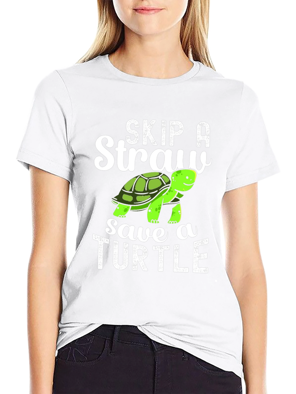 Skip A Straw Save A Turtle Graphic T-Shirt