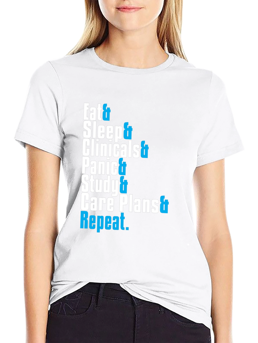 Eat Sleep Clinicals Repeat Black T-Shirt