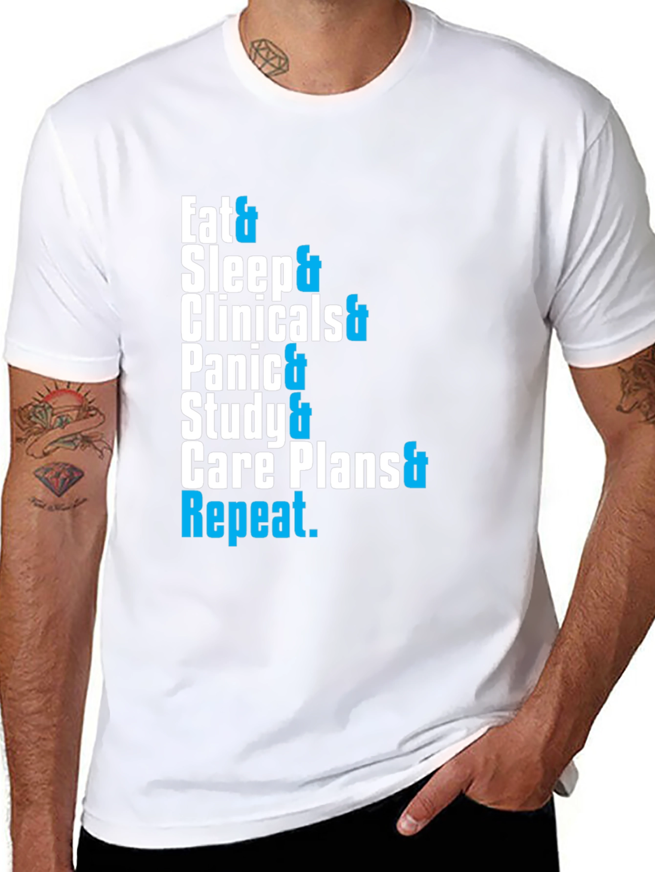 Eat Sleep Clinicals Repeat Black T-Shirt