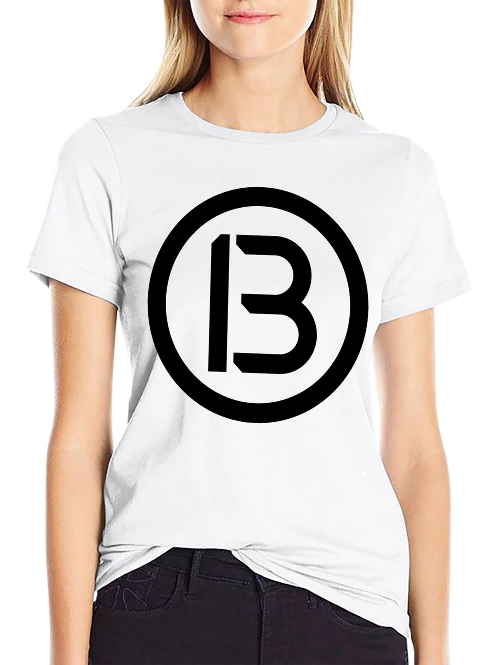 Mens Black T-Shirt with Circle 13 Graphic