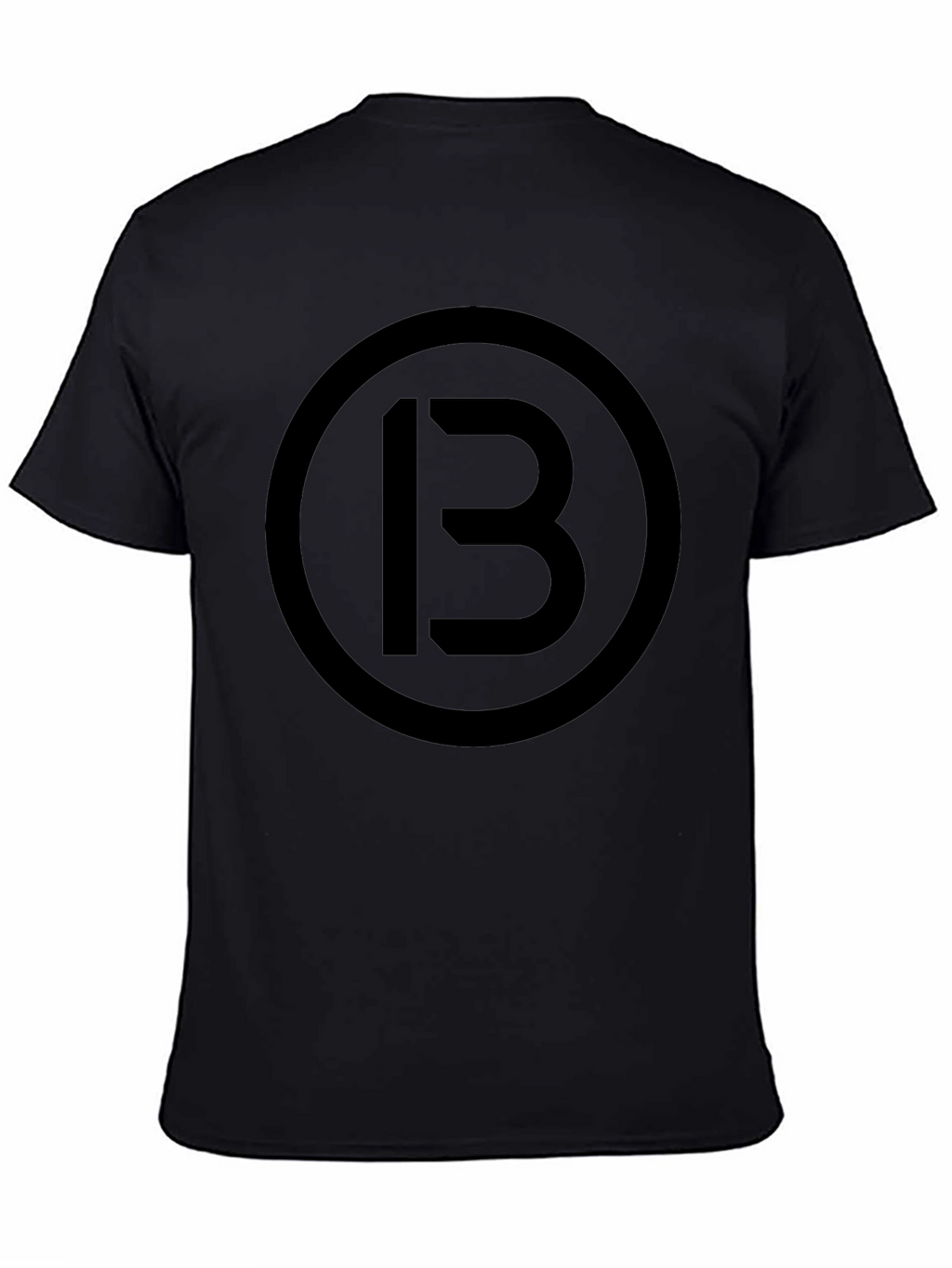 Mens Black T-Shirt with Circle 13 Graphic