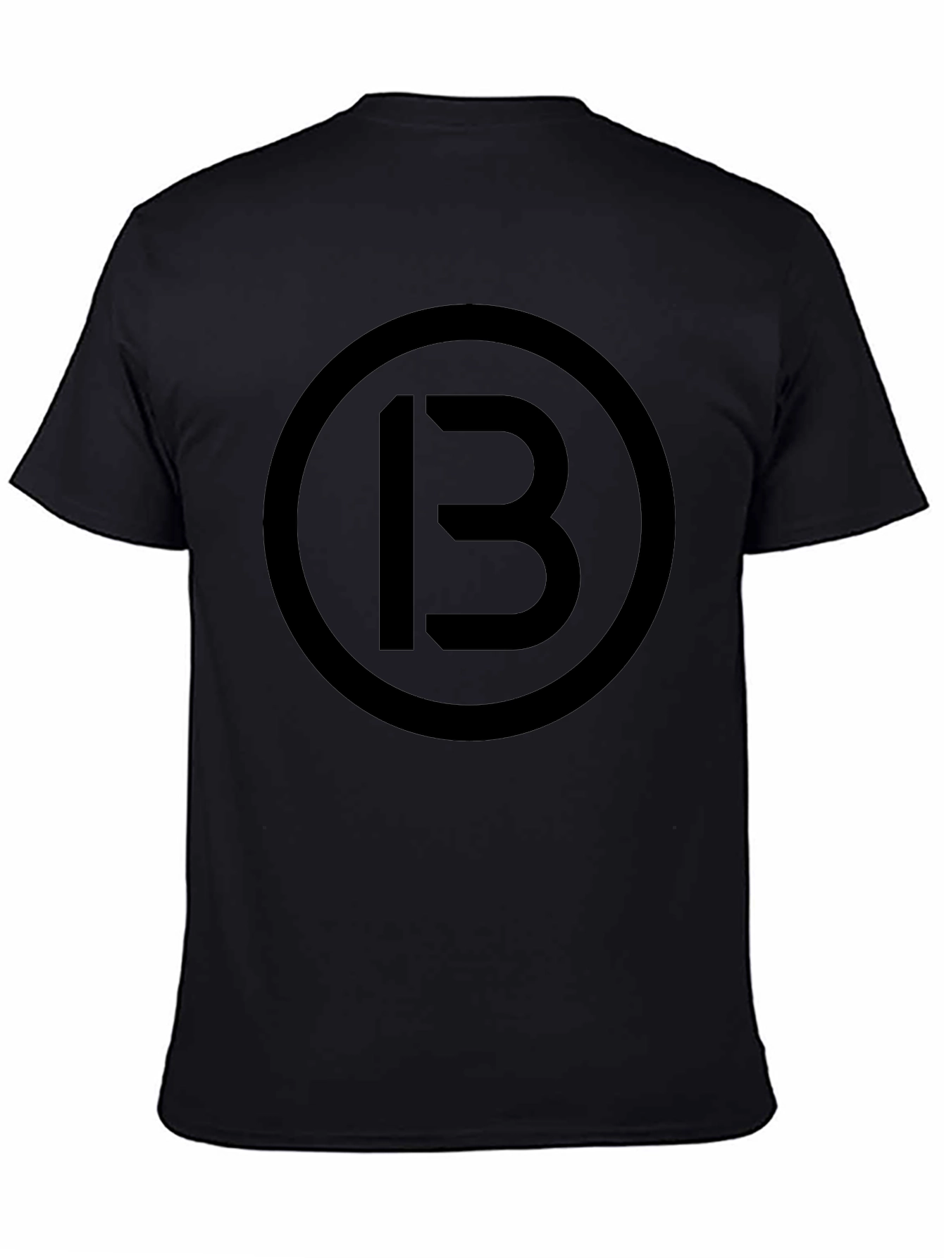 Mens Black T-Shirt with Circle 13 Graphic