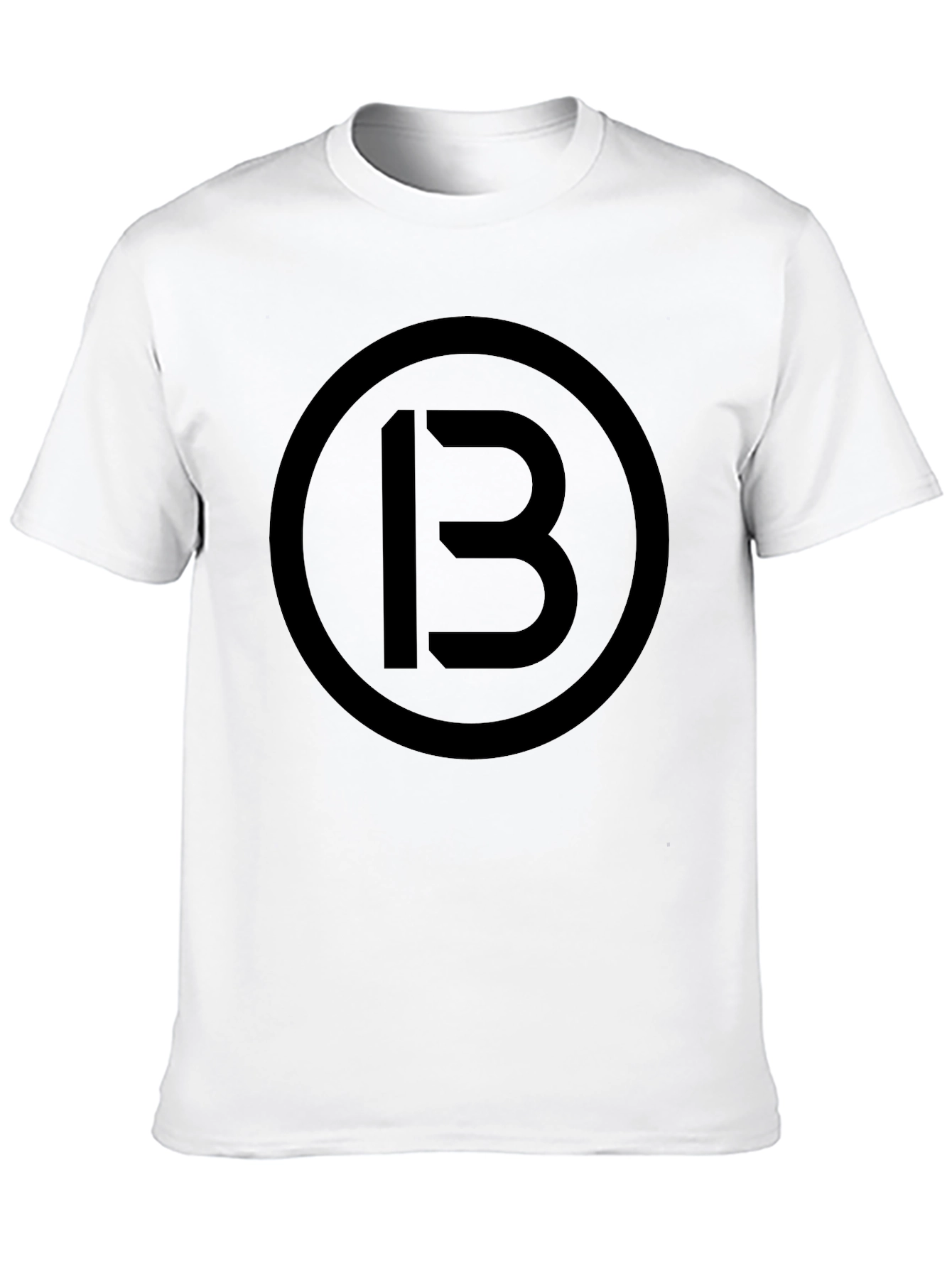 Mens Black T-Shirt with Circle 13 Graphic