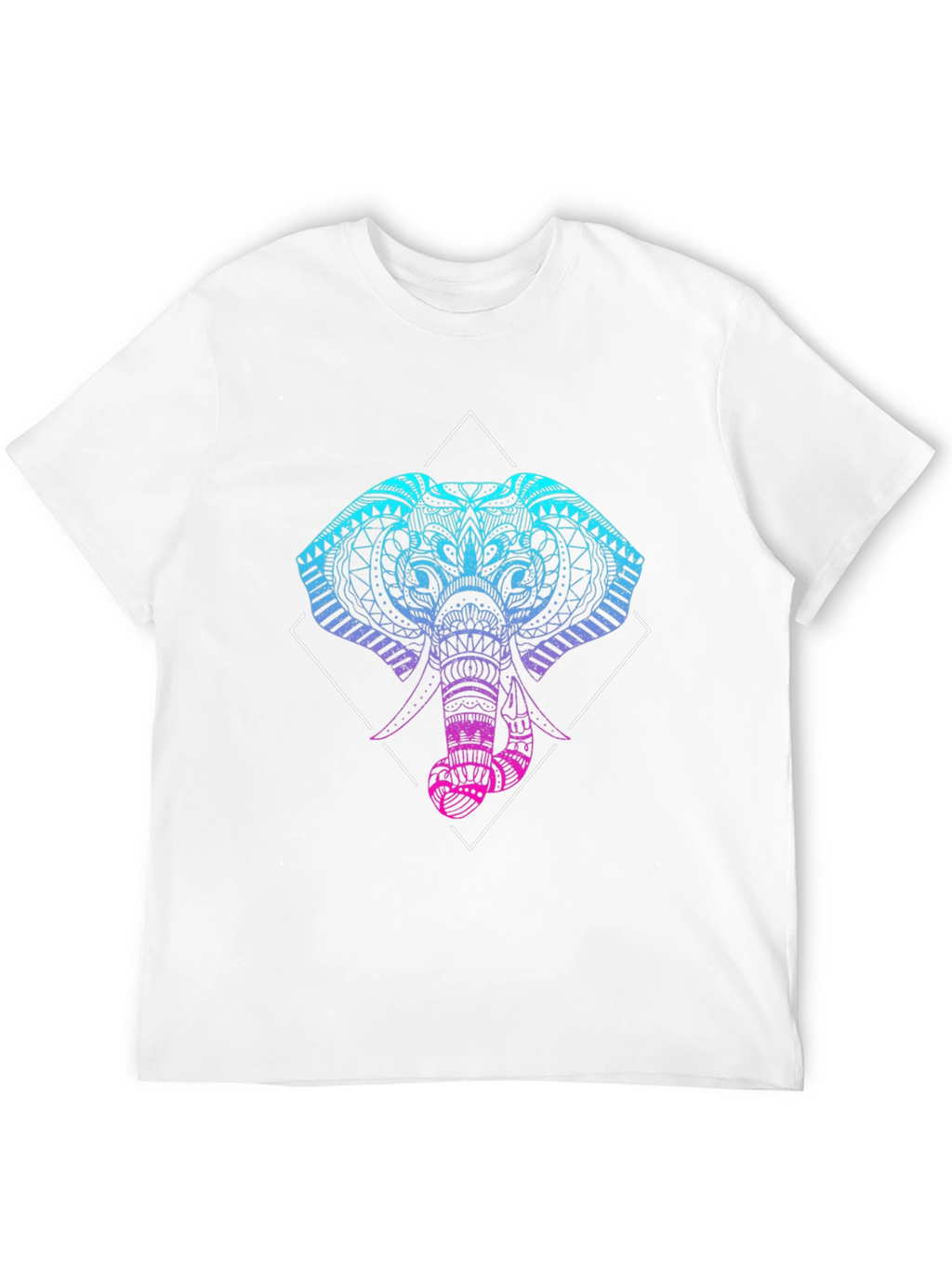 Geometric Elephant Graphic Tee - Black