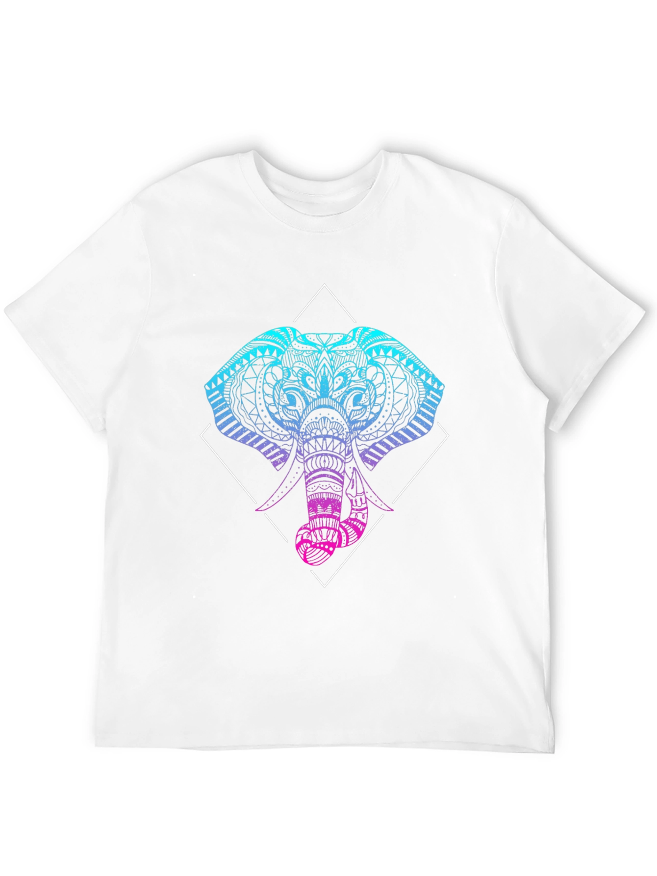 Geometric Elephant Graphic Tee - Black