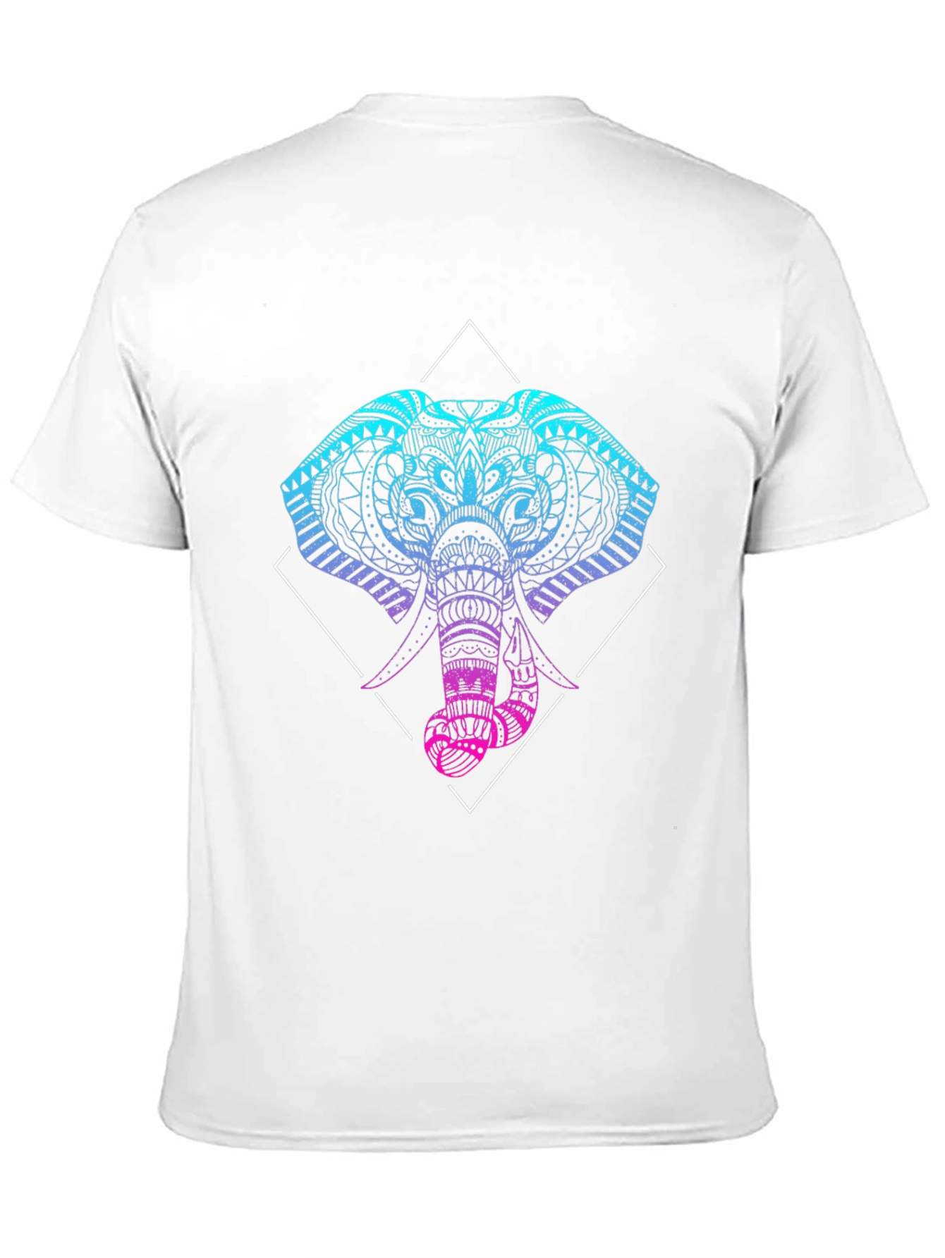 Geometric Elephant Graphic Tee - Black