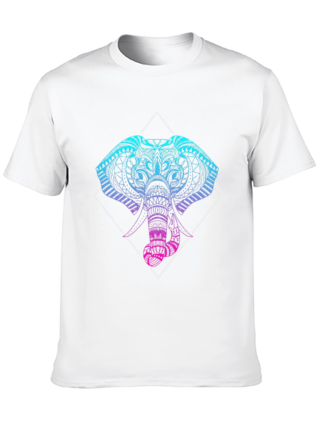 Geometric Elephant Graphic Tee - Black